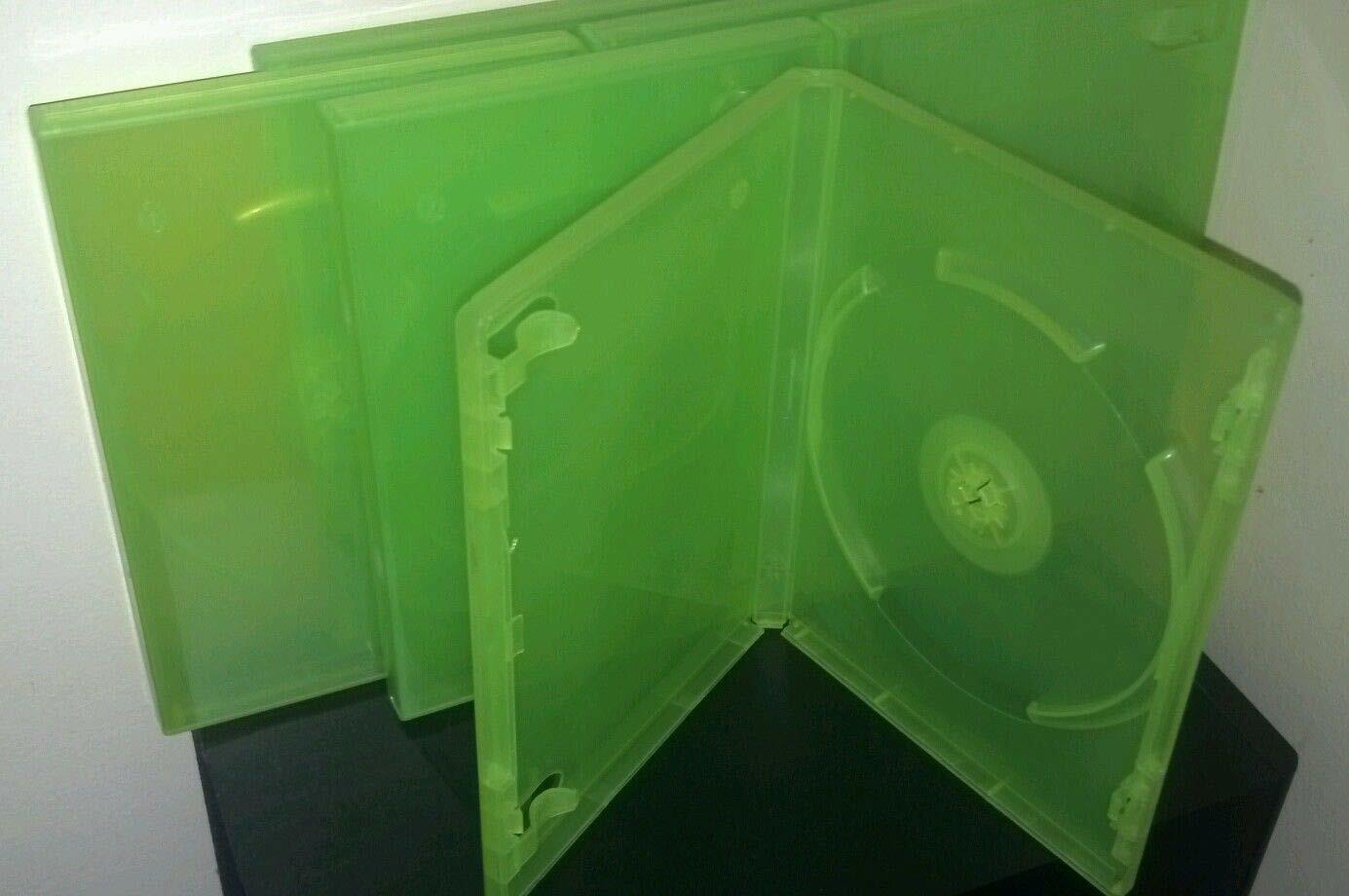 10 ORIGINAL GREEN XBOX360 14MM DVD GAME CASES XBOX360-O FREE SHIPPING