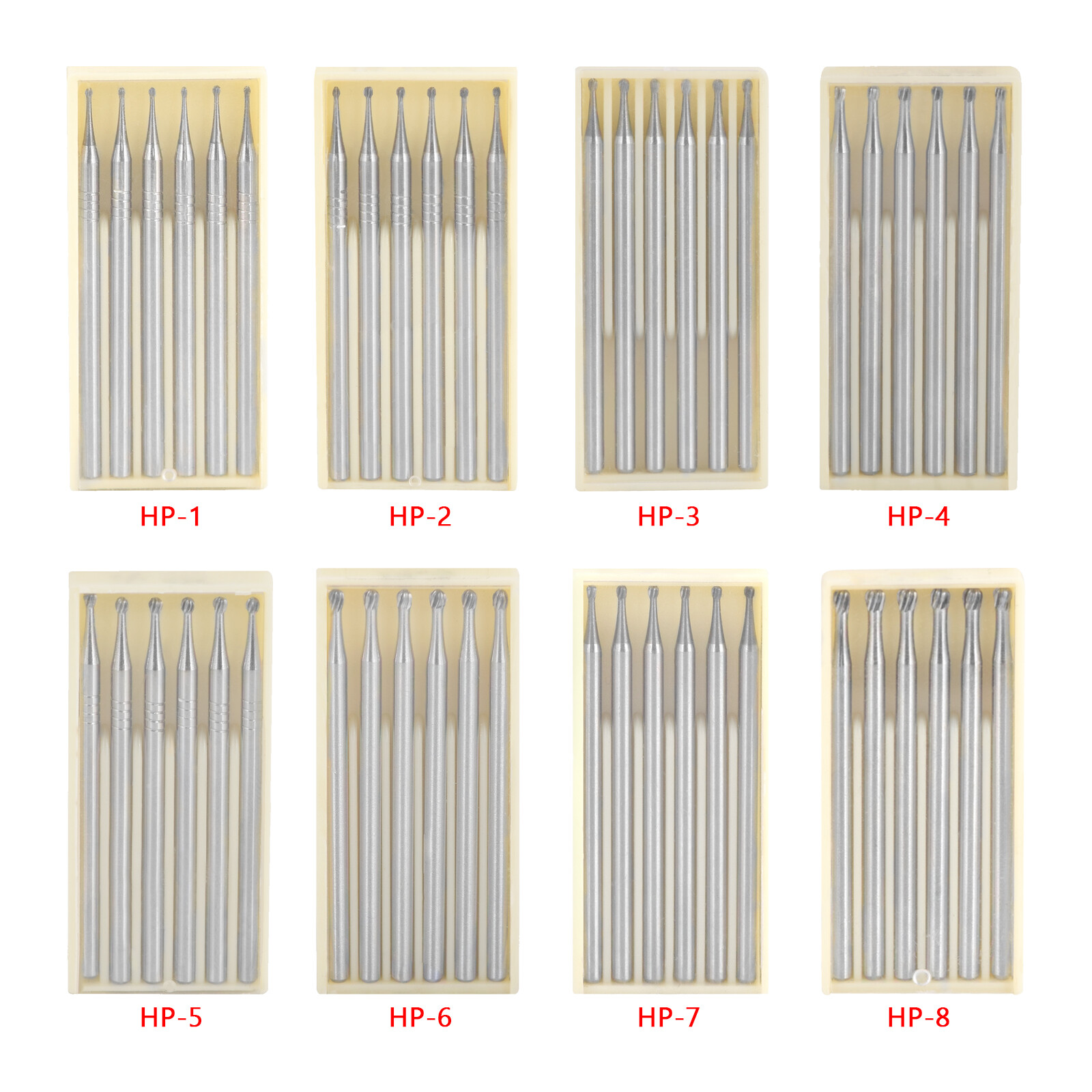 Dental Burs HP 1-HP 8 Round Tungsten Carbide Bur 2.35mm for Straight Handpiece