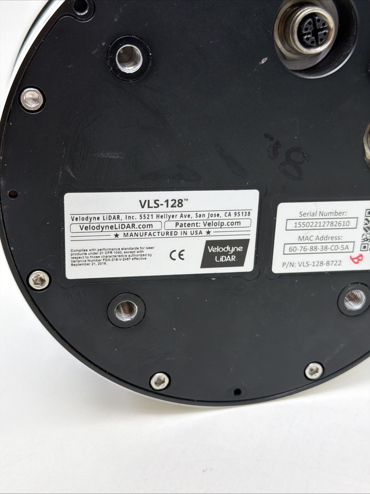 VELODYNE VLS128_T HIGH-PRECISION LIDAR VLS-128 P/N: VLS-128-B722 (AS IT IS)