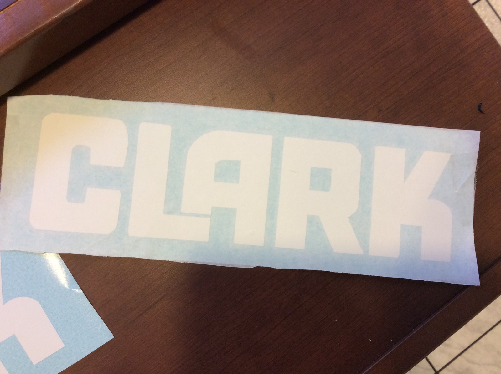 Clark Forklift Decal part # 3798346 white vinyl Qty 2 will be shipped