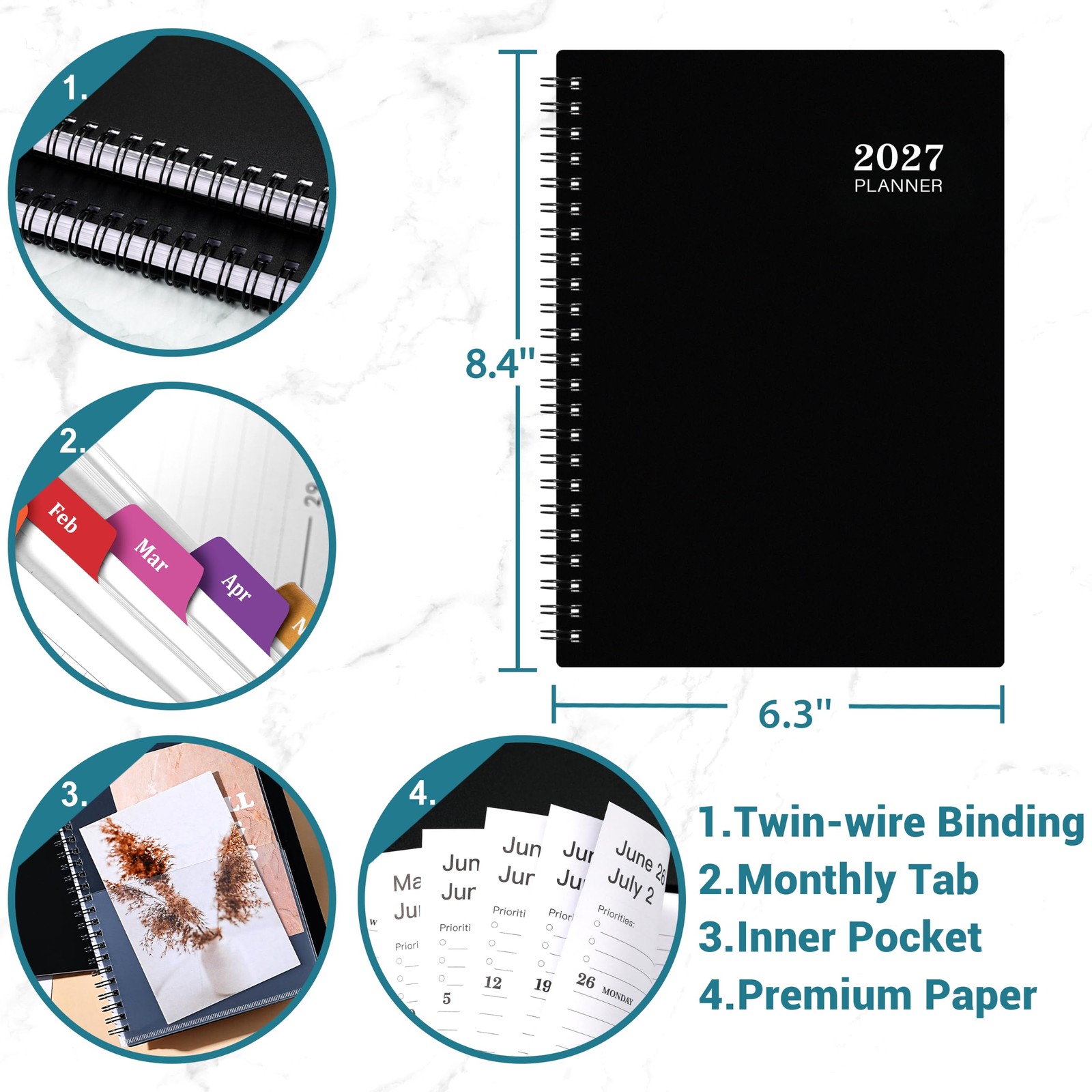 2027 Planner Weekly and Monthly Planner 2027, Jan. 2027 Dec. 2027