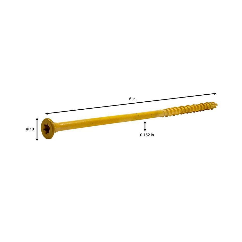 Deckmate ¼ in. x 6 in. Tan Star Drive Flat-Head Wood Deck Screws (150-Piece)