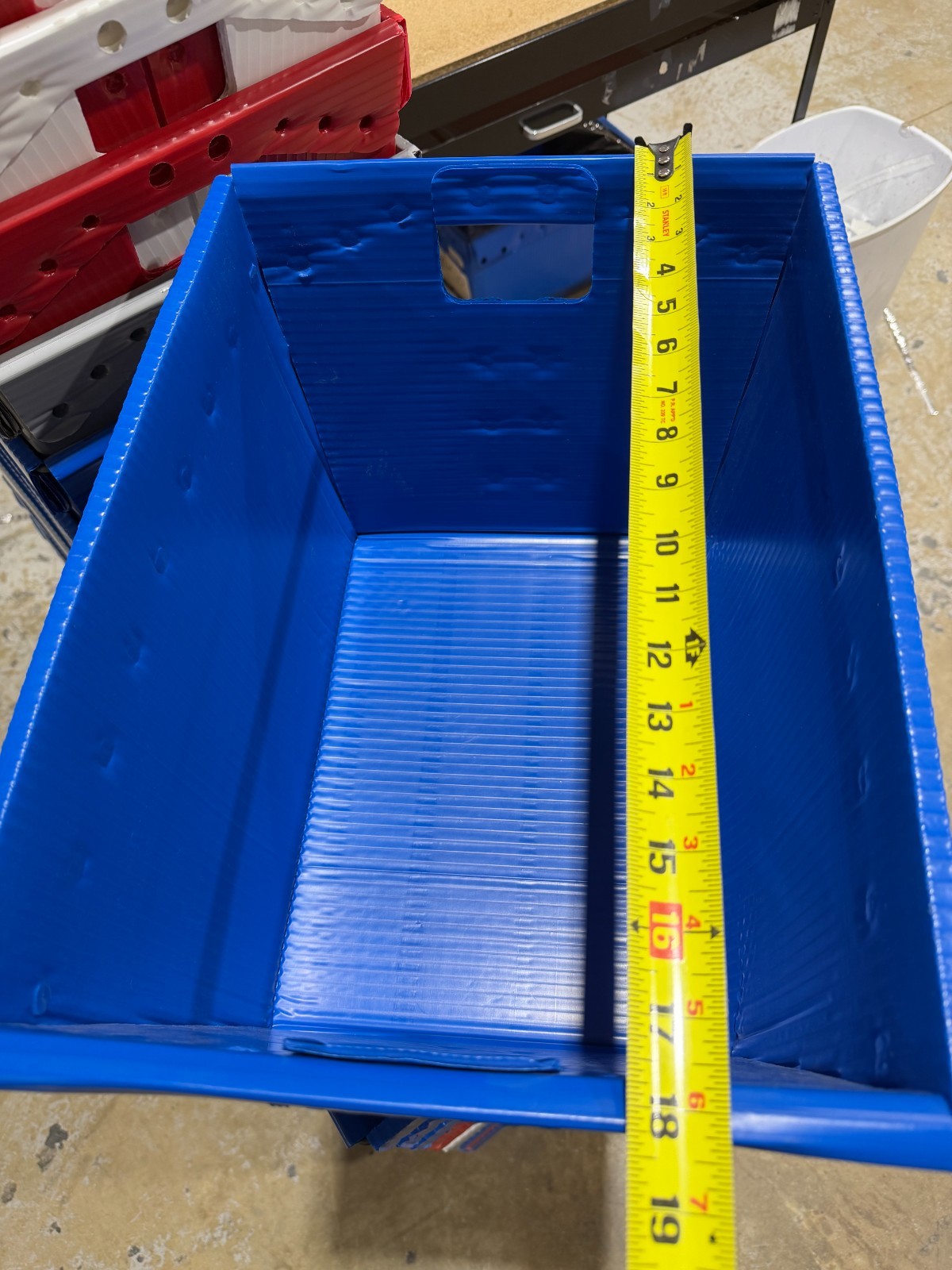 Lot of 10 Corrugated Plastic Postal Mail Type Totes Bin 18.5″L x 13.5″W x 11.5″H