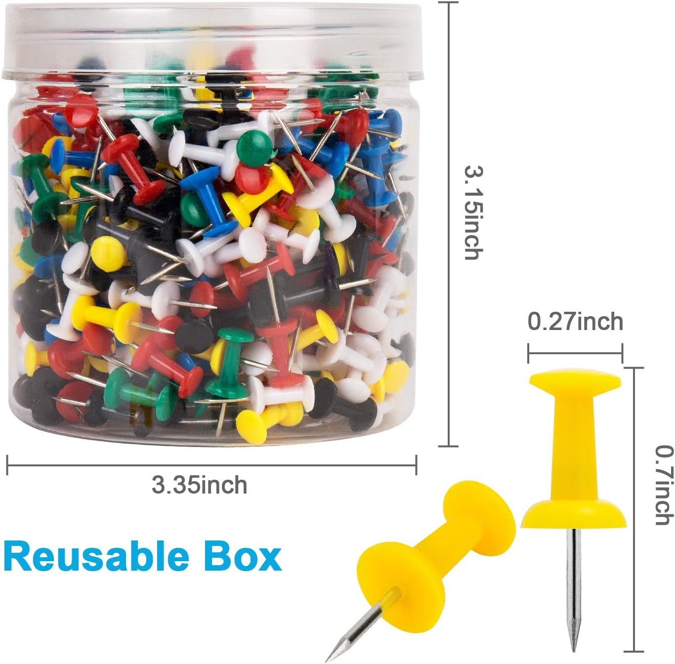 400Pcs Push Pins Thumb Tacks for Bulletin Board Stick Pins Thumb Tacks for Cork