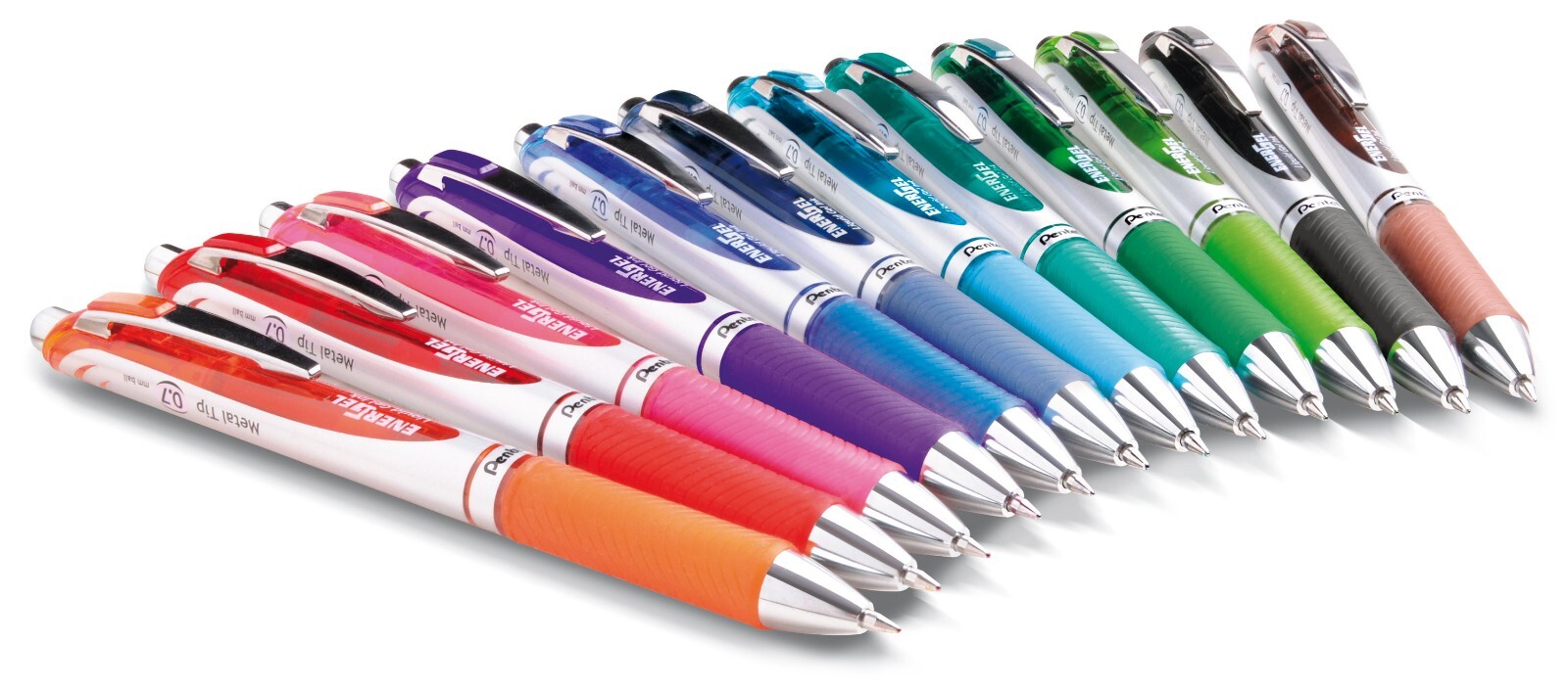 Pentel EnerGel RTX Retractable Liquid Gel Pens, Medium Point, 12 Assorted Colors