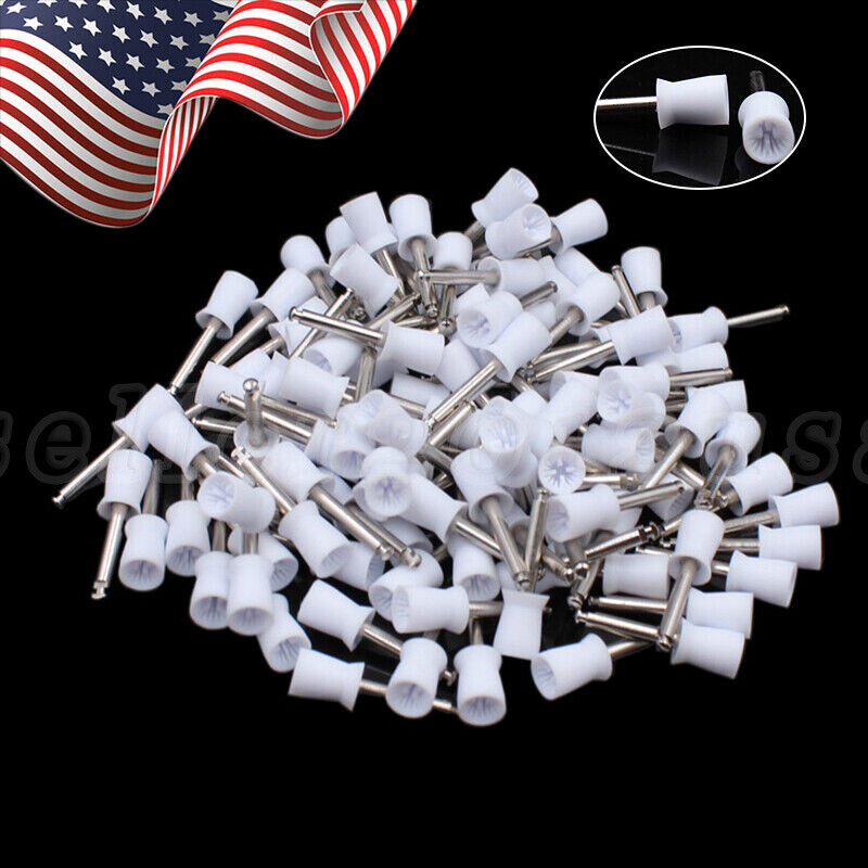 100pcs Dental Tooth Prophy Polishing Cups Latch Type Rubber Polish Polisher US