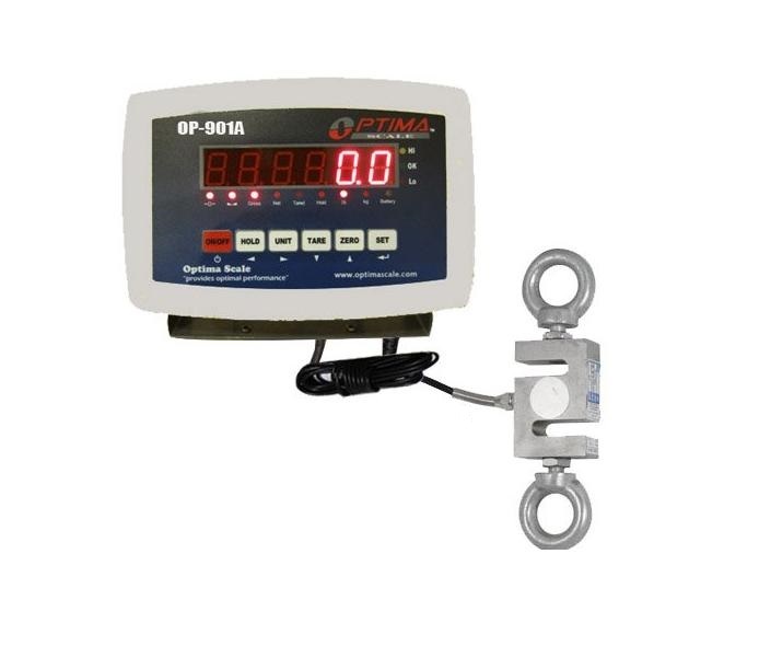 HANGING CRANE SCALE TENSION 5000 x 0.5 LB CALIBRATED S-TYPE LOAD CELL INDICATOR