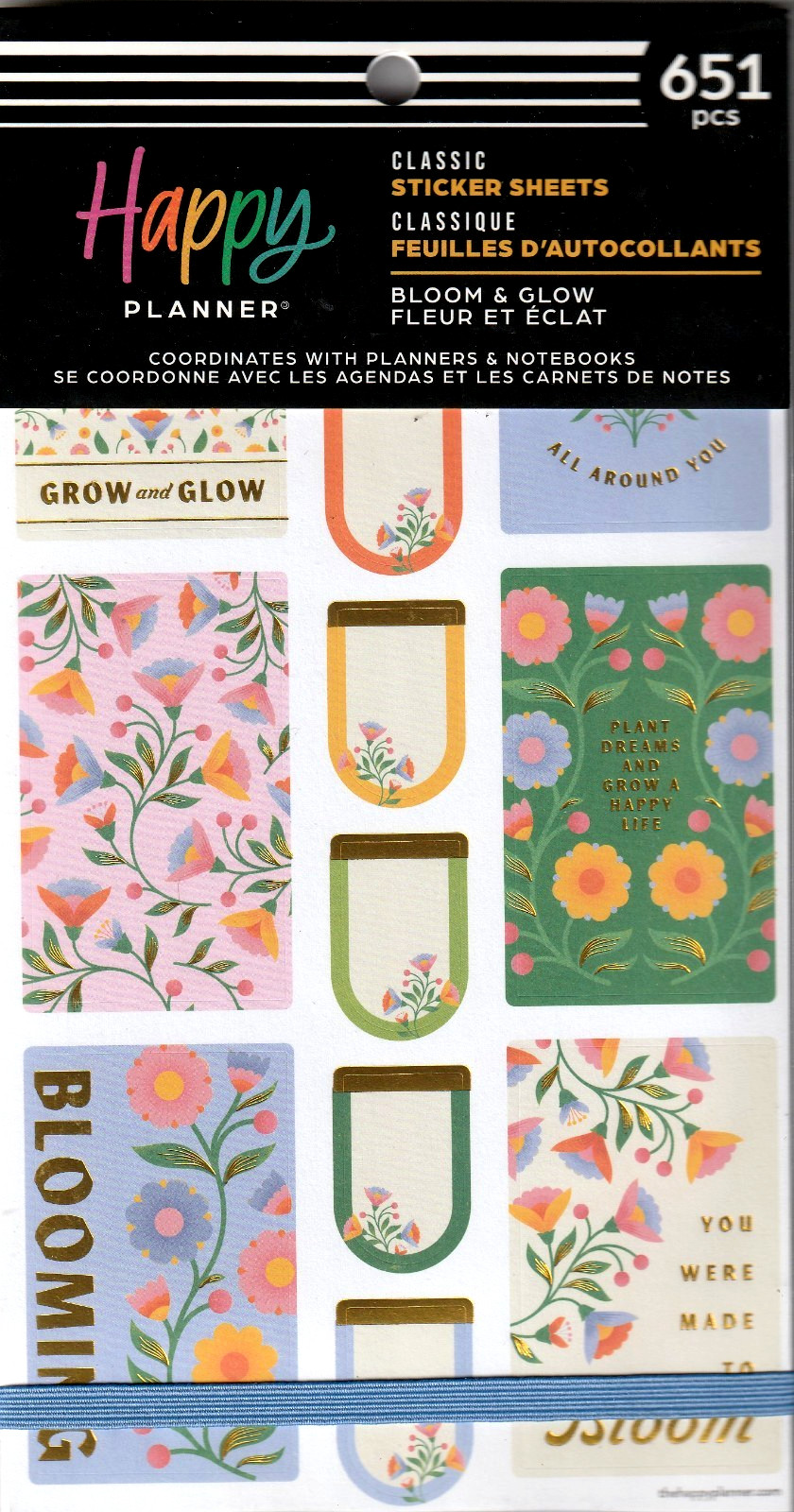 Happy Planner Bloom & Glow Sticker Book – 30 Pages – 651 Pieces – NEW