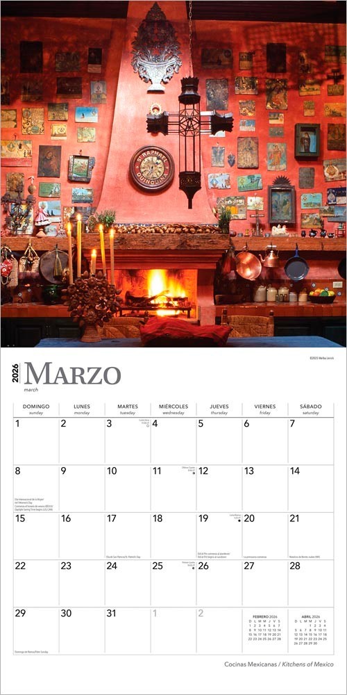 Cocinas Mexicanas | Kitchens of Mexico 2026 12×24″ Wall Calendar | Plastic-Free