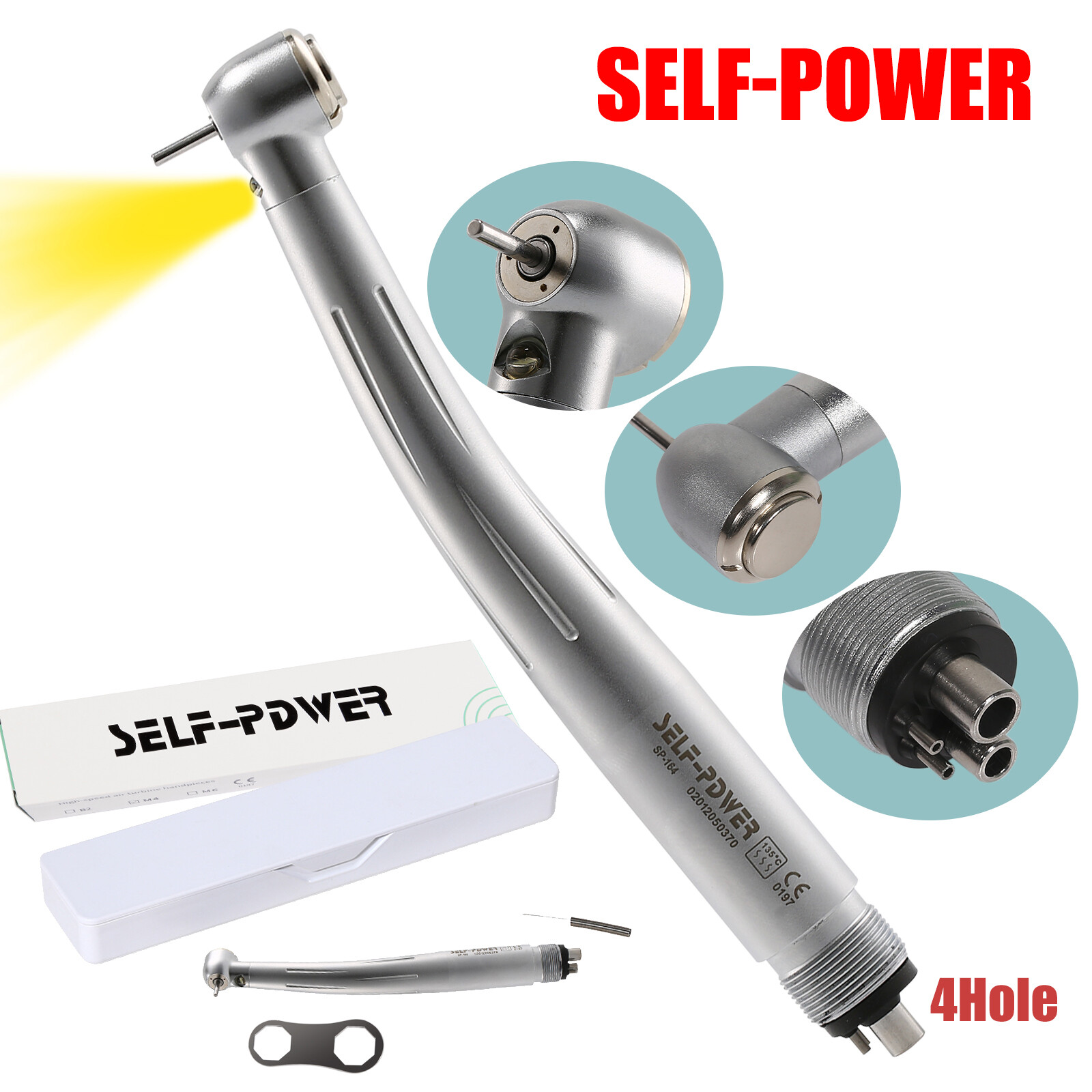 KaVo Style Dental Fiber Optic LED E-generator High Speed Handpiece Turbine 4HOLE
