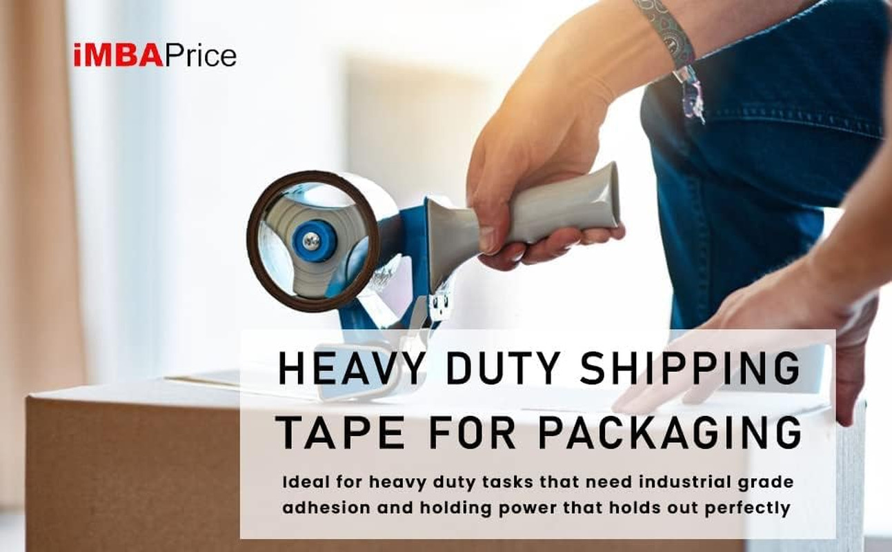 Imbaprice – Brown/Tan Color Packaging Shipping Tape, 3-Inches X 110 YDS, (Pack o