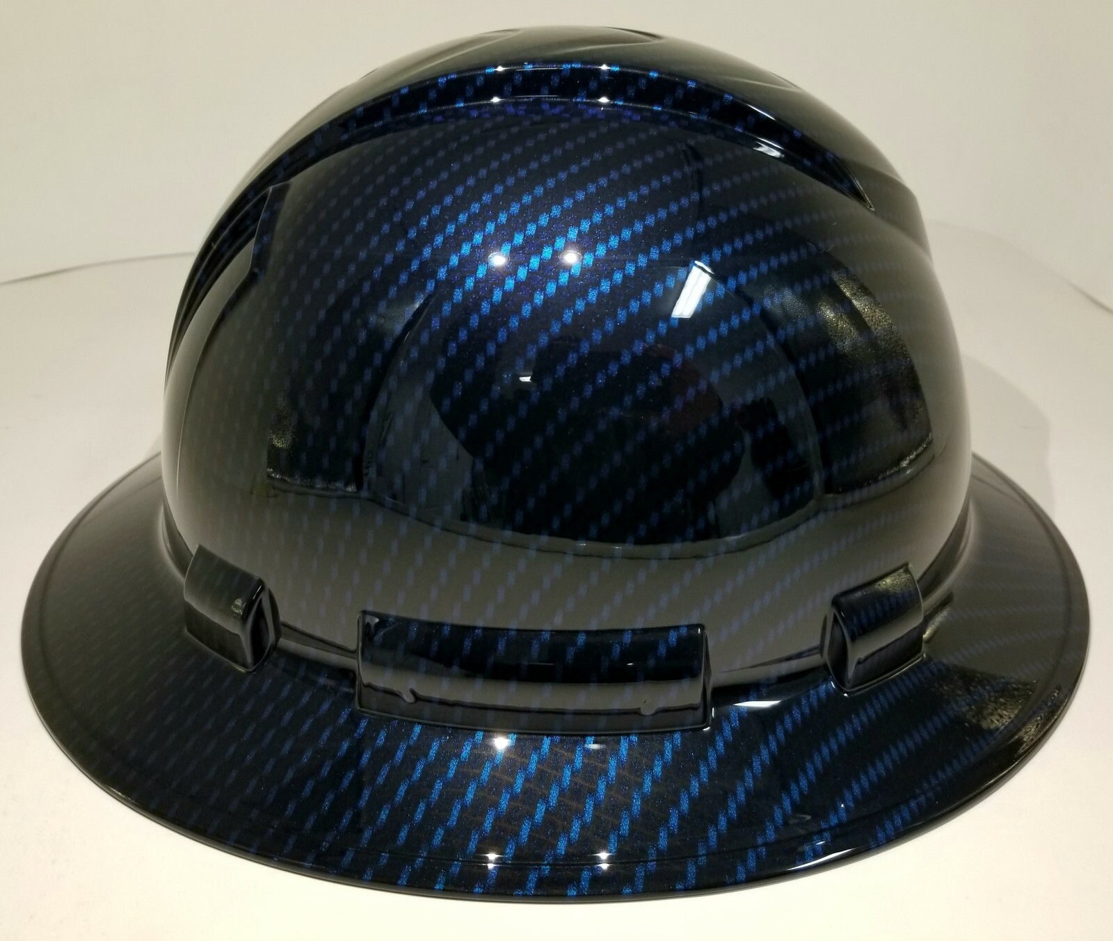 NEW FULL BRIM Hard Hat custom hydro dipped Deep blue candy carbon fiber sick