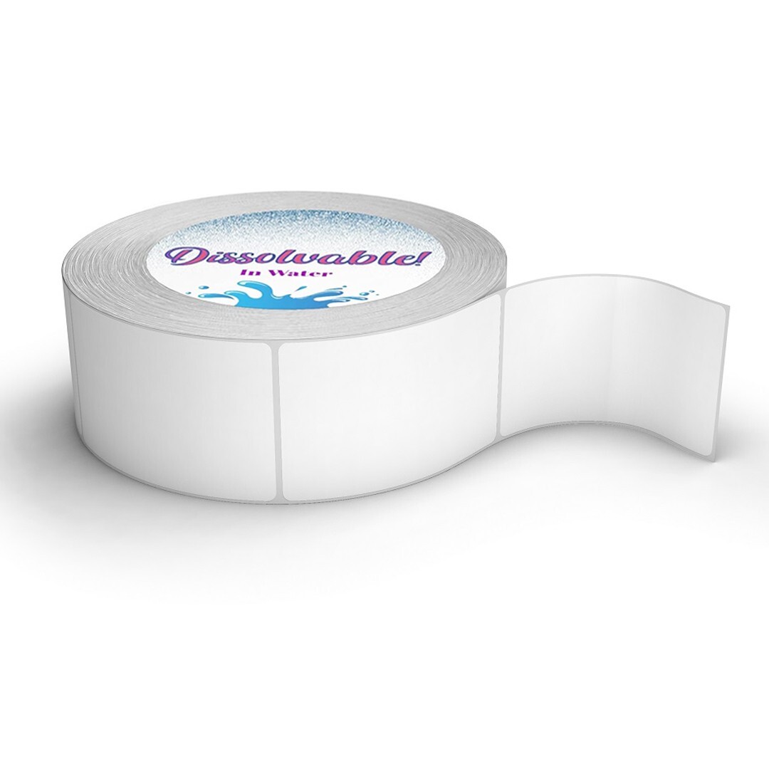 3,000 Blank White 1″ x 2″ Dissolvable Labels for Food Prep, Canning – 6 Rolls