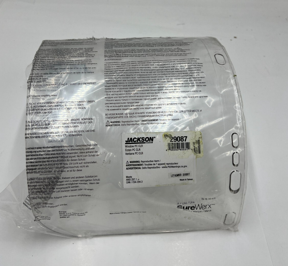 (QTY 2) Jackson Safety 29087 Face Shield Headgear and Window Ratchet Head Gear