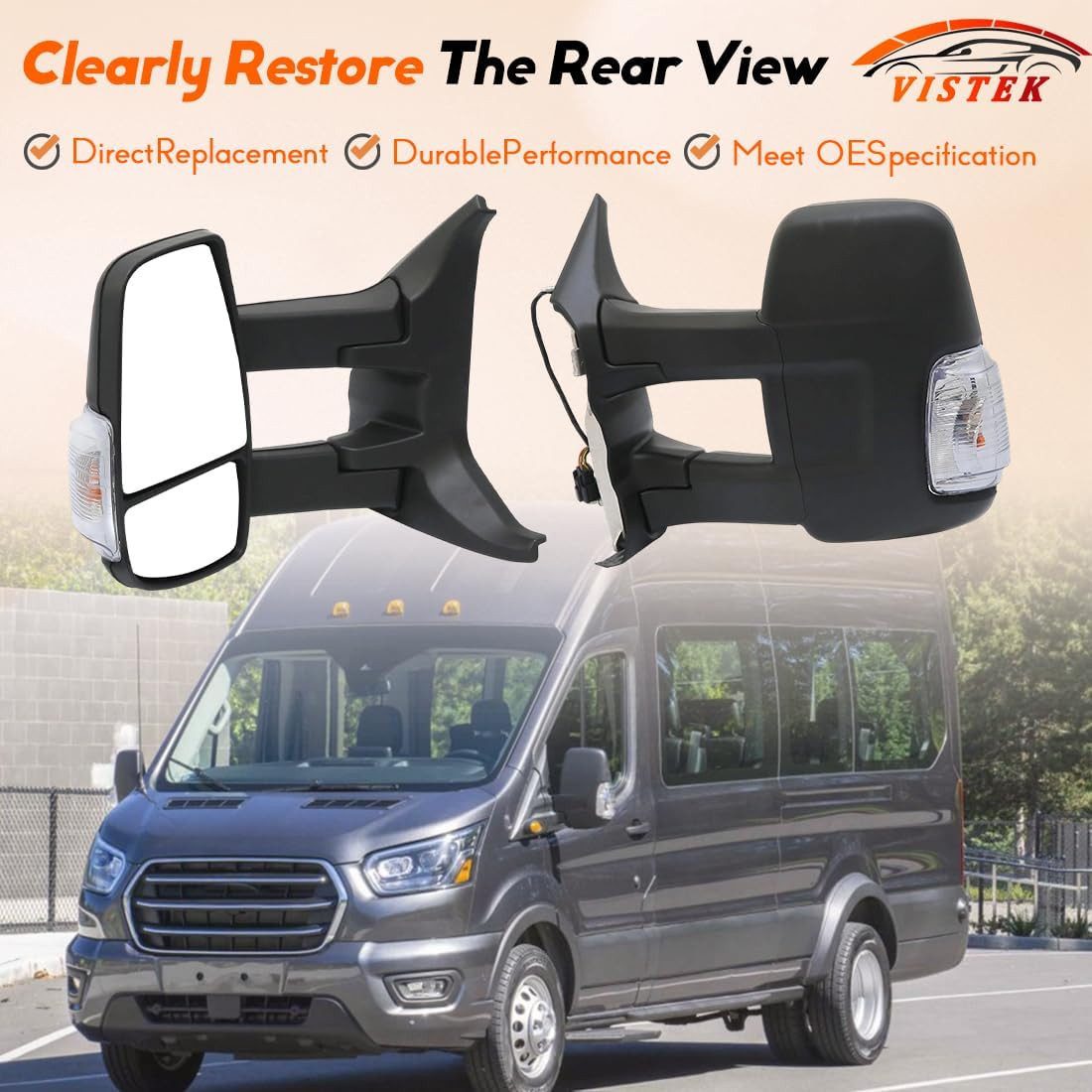 Power Heated Door Mirror & Driver Side View Mirror FIT Ford Transit 150 250 350