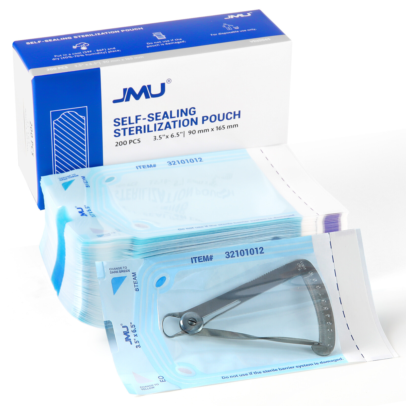 JMU Self Sterilization Pouches Autoclave Pouch 3.5*6.5″ Sterilizer Bags 1000pcs