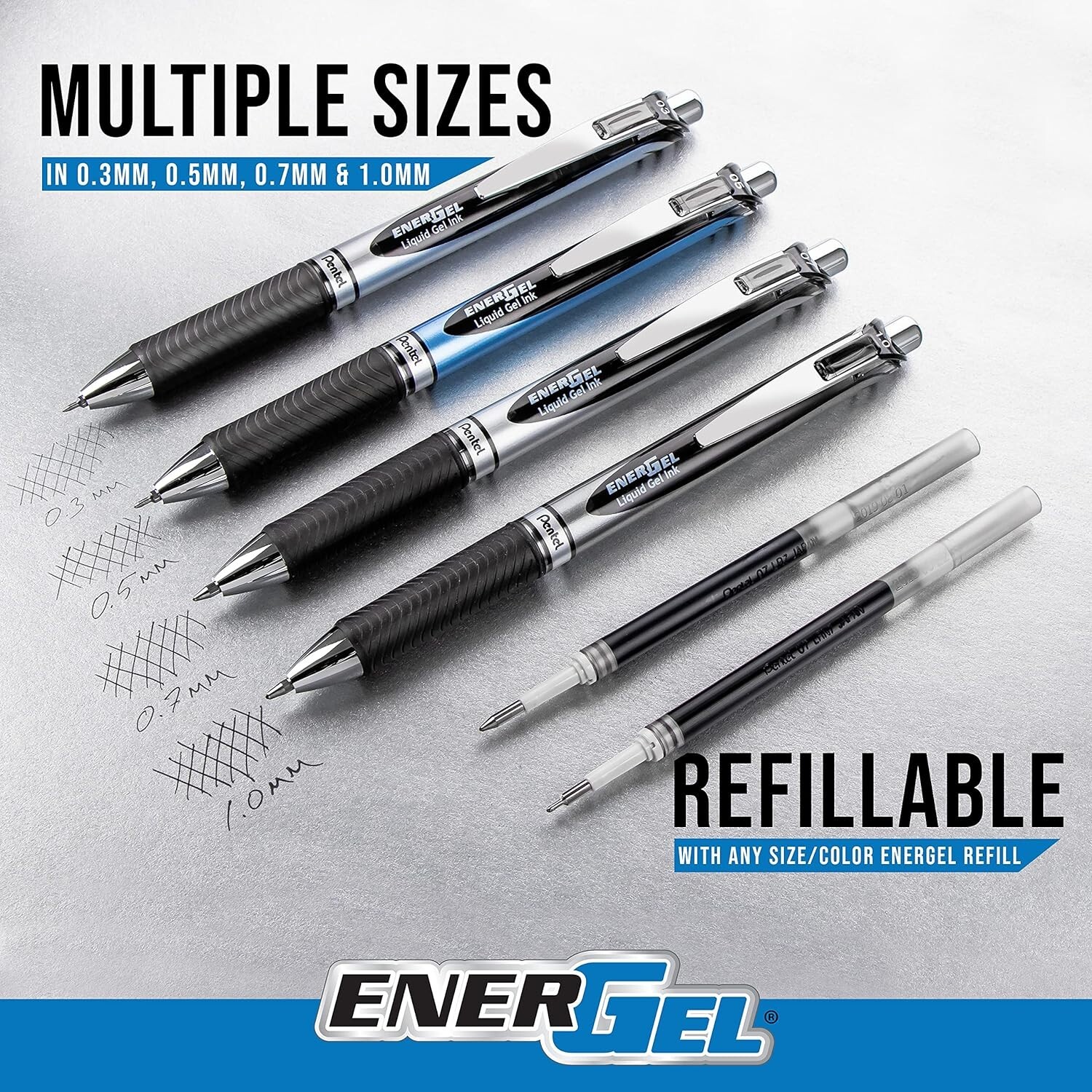 Pentel EnerGel RTX Retractable Liquid Gel Pen, Creator Expressions Pack, 0.7mm