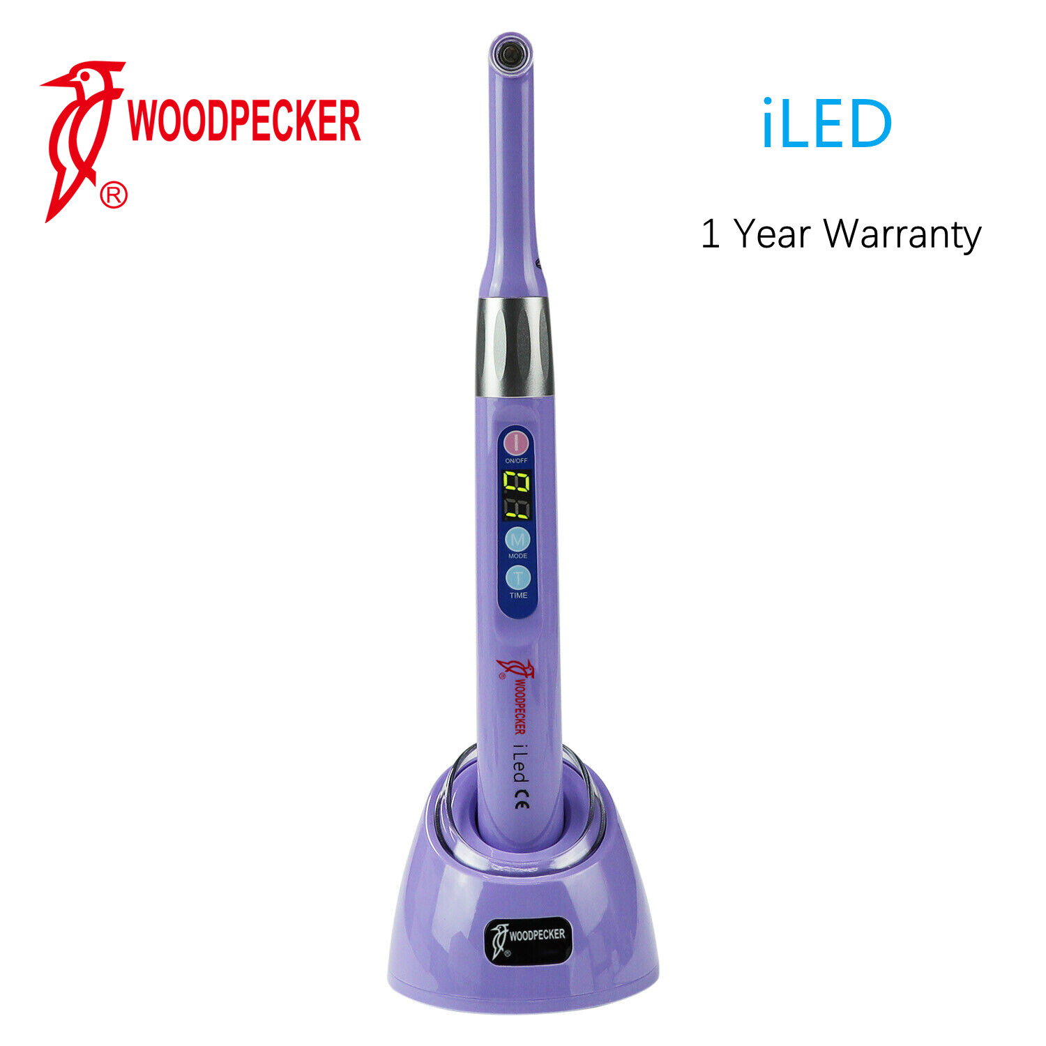 100% Woodpecker Dental iLED Curing Light Lamp Wireless 1Sec Resin Cure 2500MW