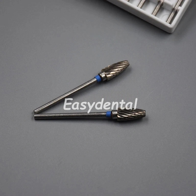 10 Pcs Dental Tungsten Carbide Steel Burs Acrylic Coarse Cutters 2.35mm L4 F6