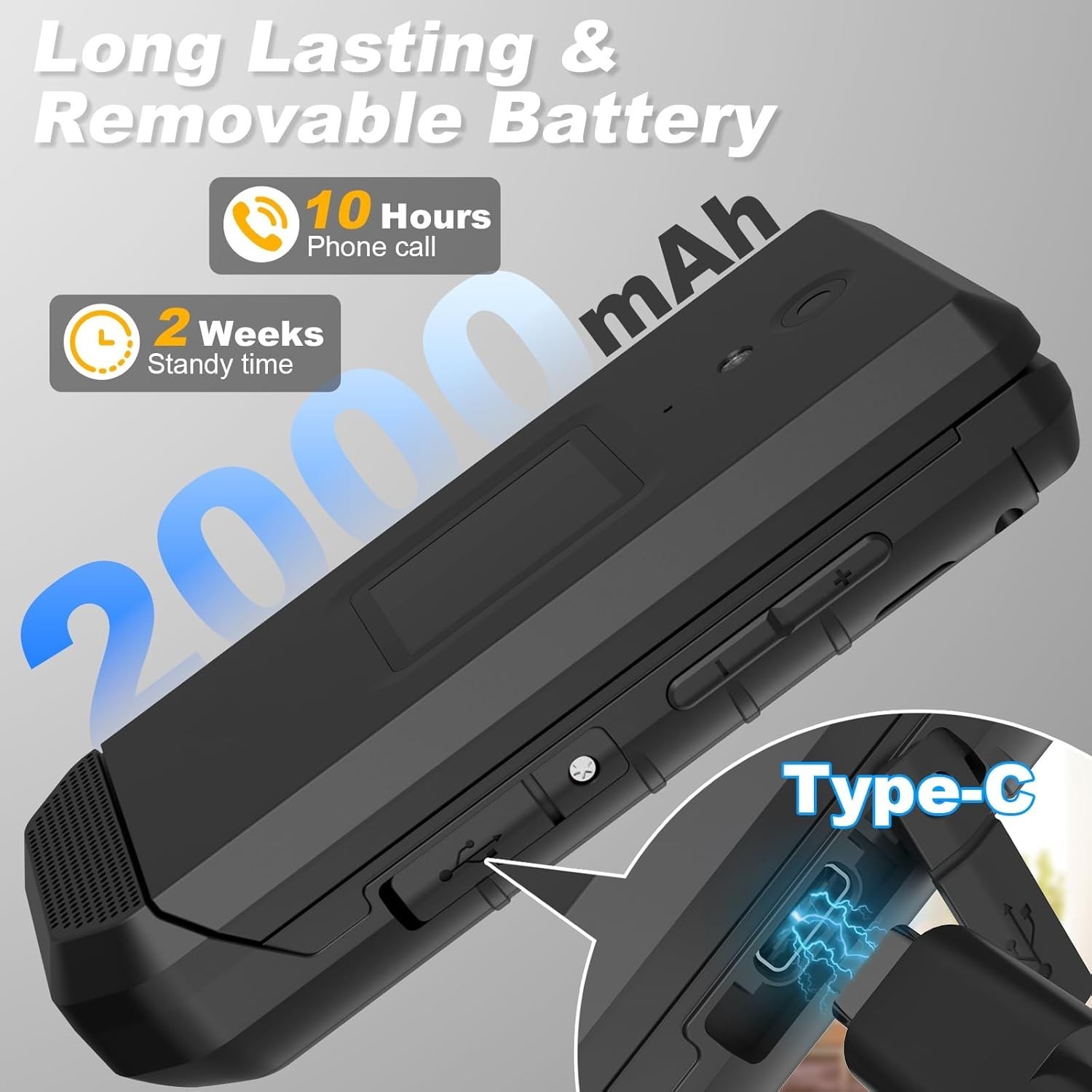 Unifone S22 Rugged Flip Phone Android 11 IP68 4G LTE Unlocked Smart Cell Phone