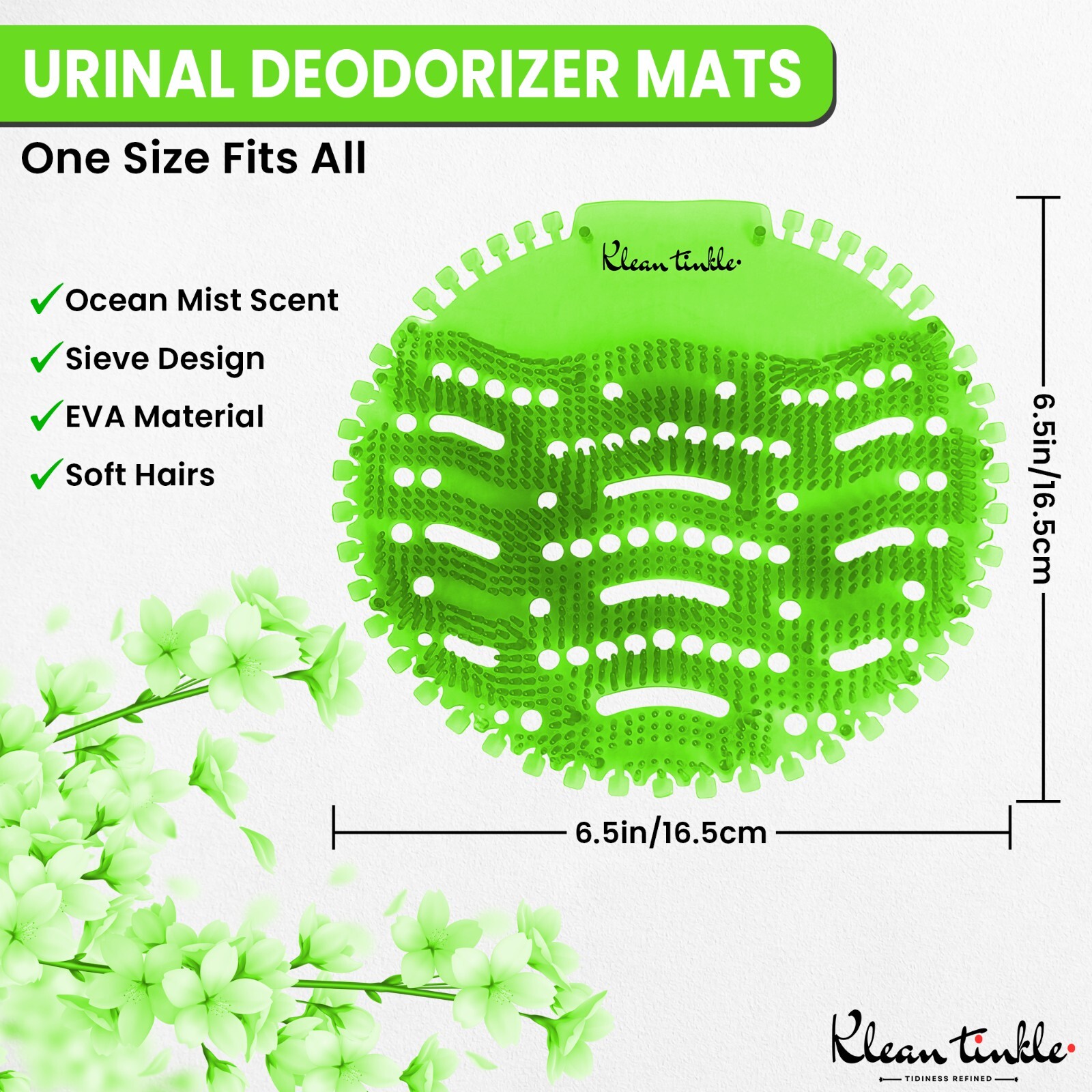 Urinal Screen & Odor Neutralizer Anti-Splash – Pack of 3 Round Green Unscented