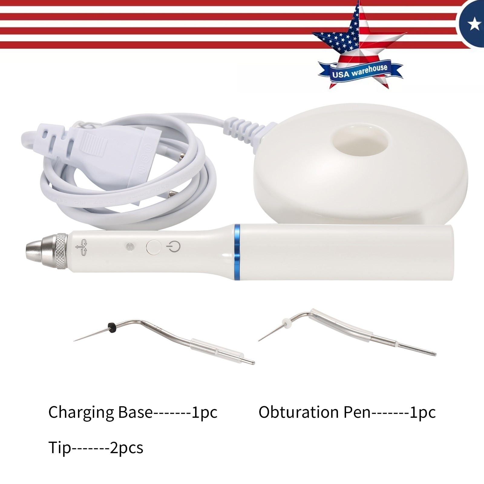 Dental Cordless Gutta Percha Obturation System Endo Heated Pen With 2 Tips CE