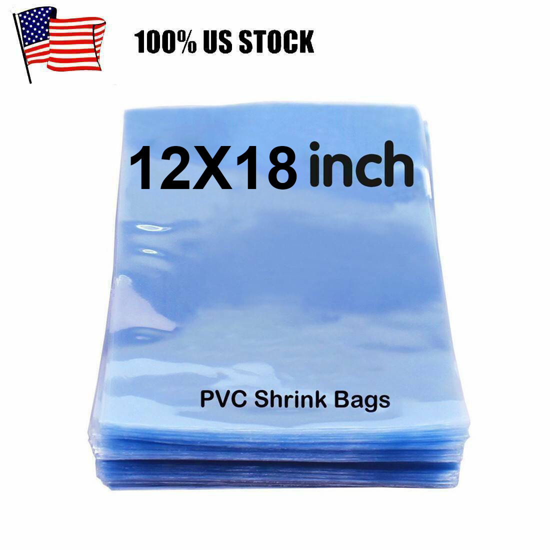 12″x18″ Clear Heat Shrink Wrap Bags PVC Film Gifts Bottles Candles Packing USA
