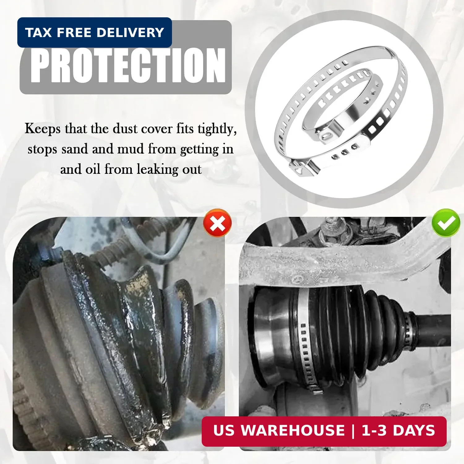 10PCS CV Boot Clamps Kit,Adjustable Tie Rod Boot Clamp for Secure Fixing Hose/Sh