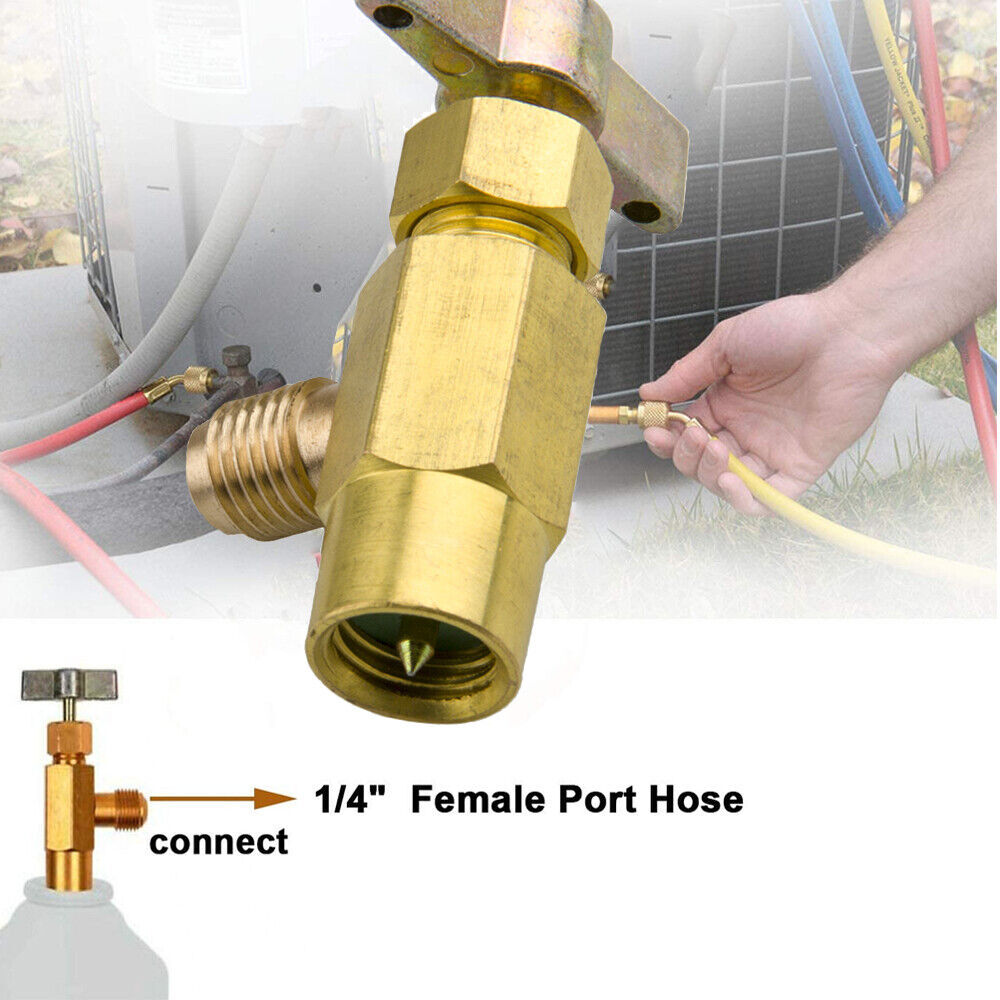 Self-Sealing A/C AC Can Tap Freon Puncture Style Tapper Adapter Dispensing Valve