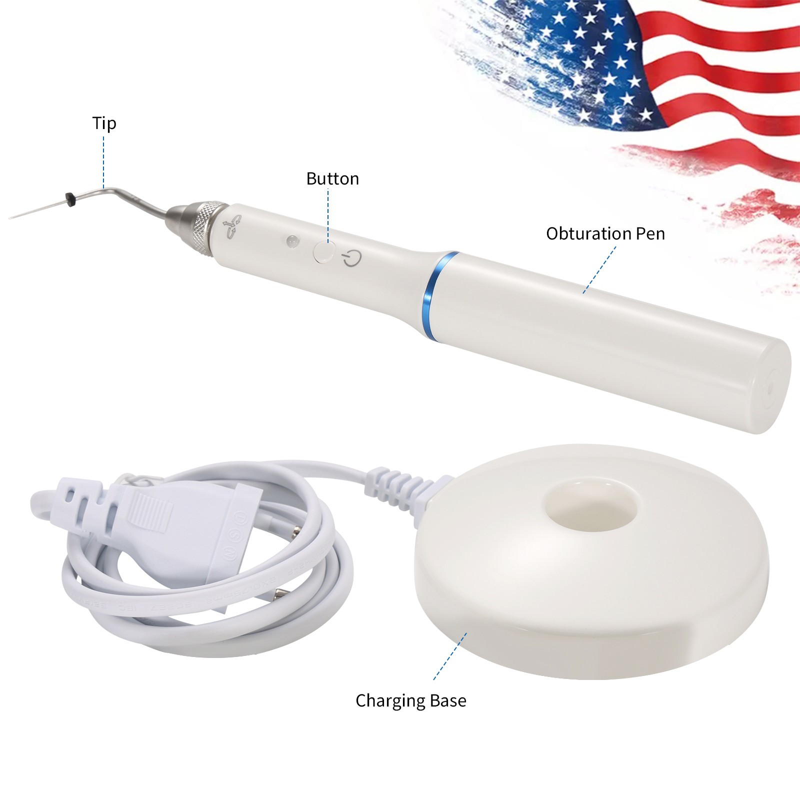Dental Cordless Gutta Percha Obturation System Endo Heated Pen With 2 Tips CE