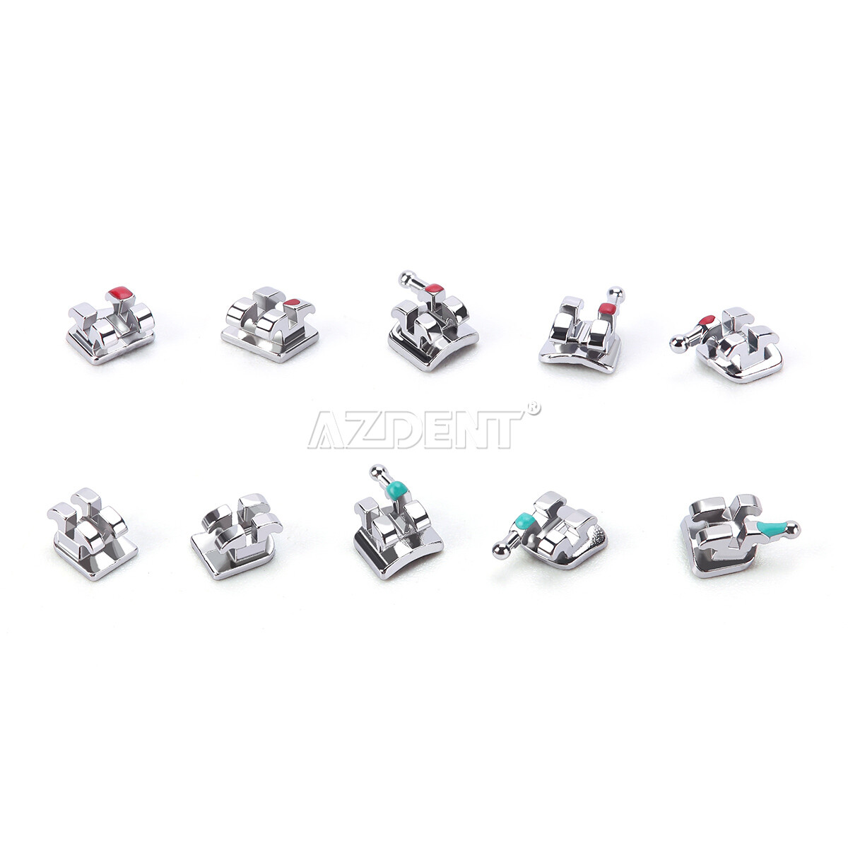 20Pcs Dental Orthodontic Brackets Braces Mini Roth MBT 022/018 Hooks 345 Metal