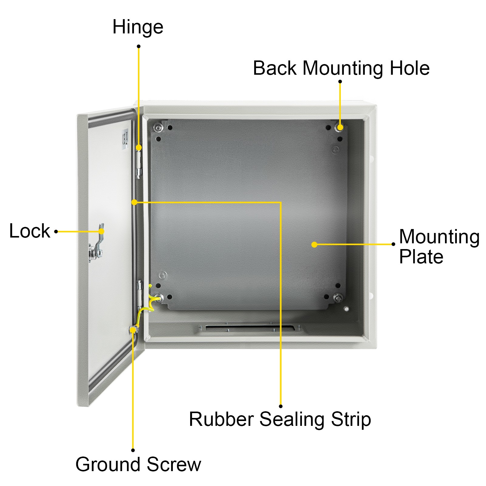 VEVOR Steel Electrical Box Electrical Enclosure Box 12x12x6” Carbon Steel IP65