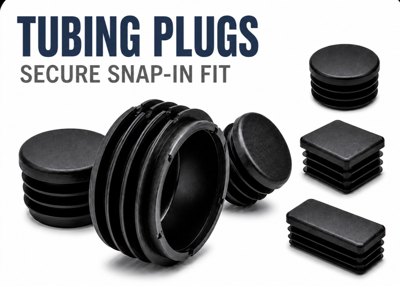 1 5/8″ Round Finishing Plugs Tubing Caps Pipe Plugs Chair Glides Black