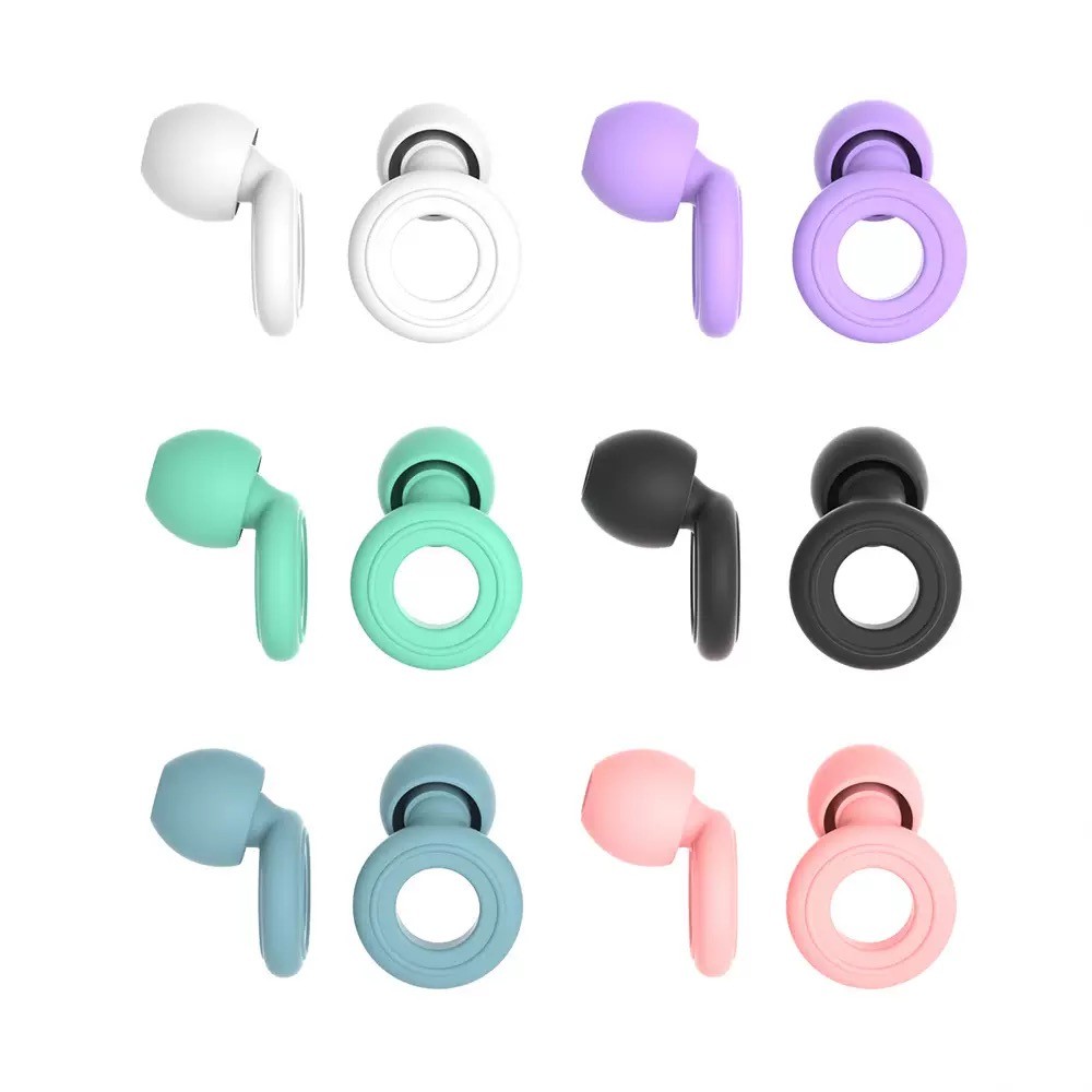 NEW Reusable Silicone Ear Plugs Noise Blocking Earplugs For Sleep, Study & Work