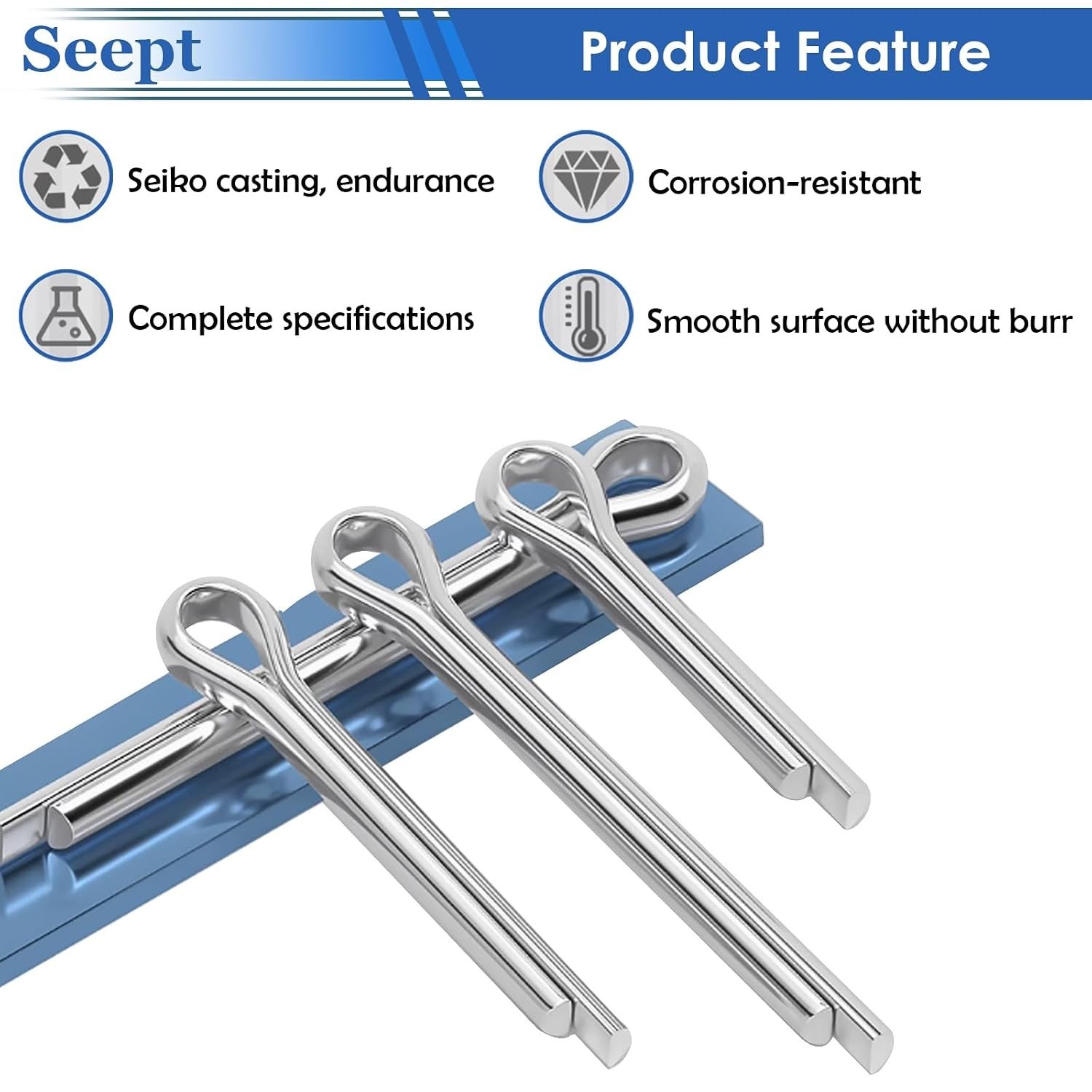Assorted 120Pcs Cotter Pins in Stainless Steel – Reliable Fastening Solutions
