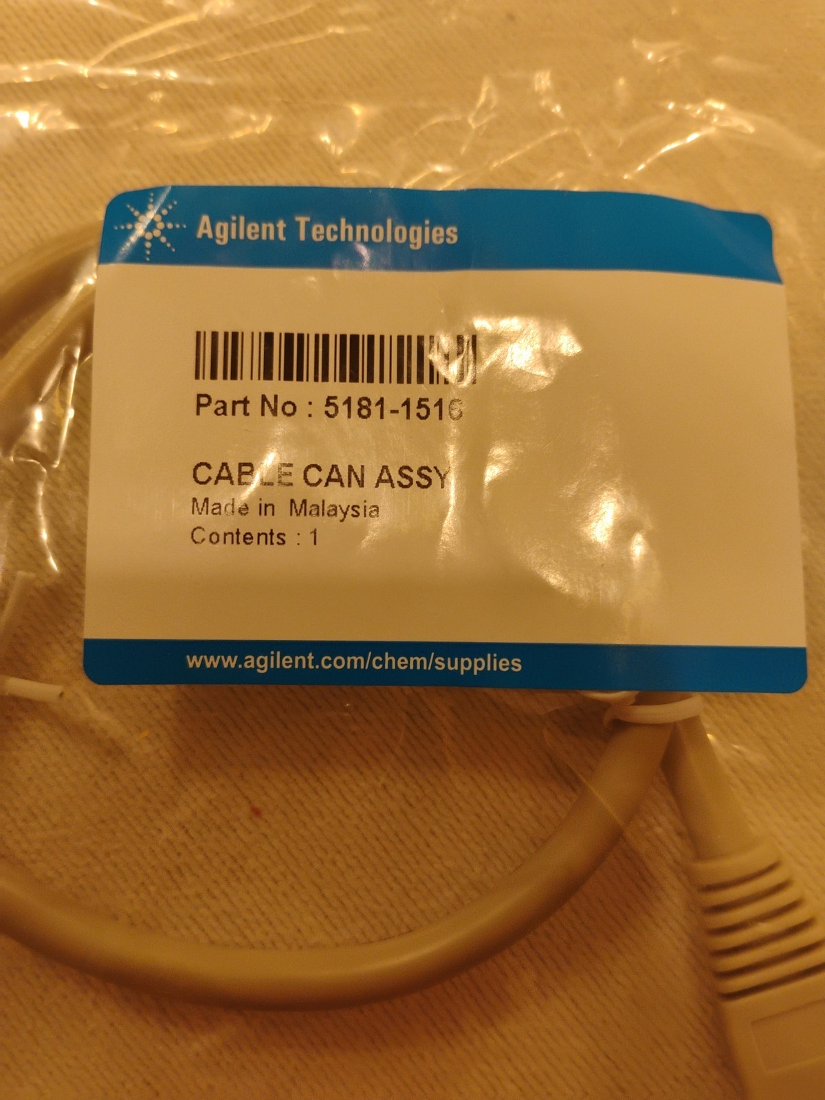 Agilent CAN Cable Assy, P/N 5181-1516