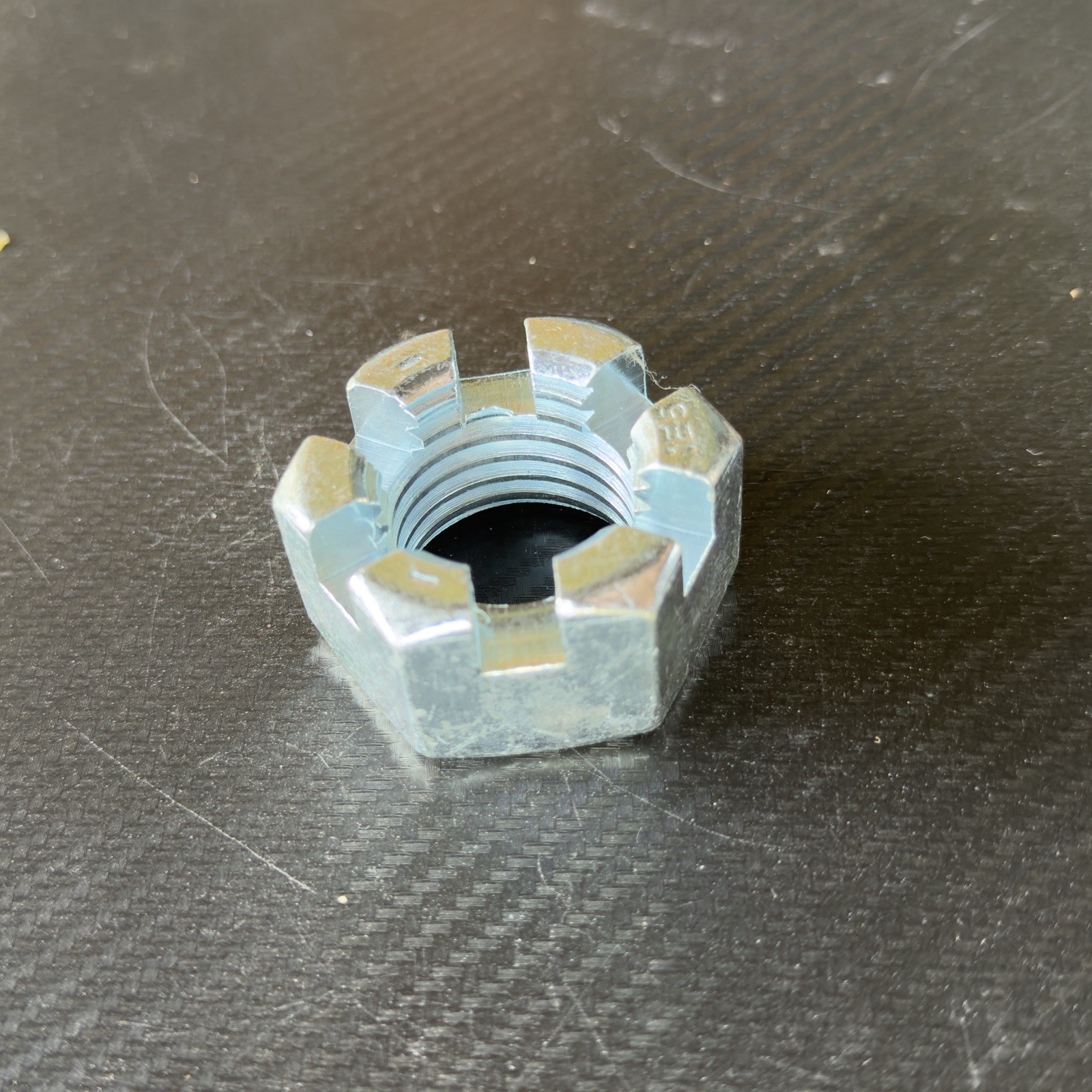 10 PCS 1-1/4”-7 UNC Slotted Hex Nuts Zinc Plated Grade 5 Steel
