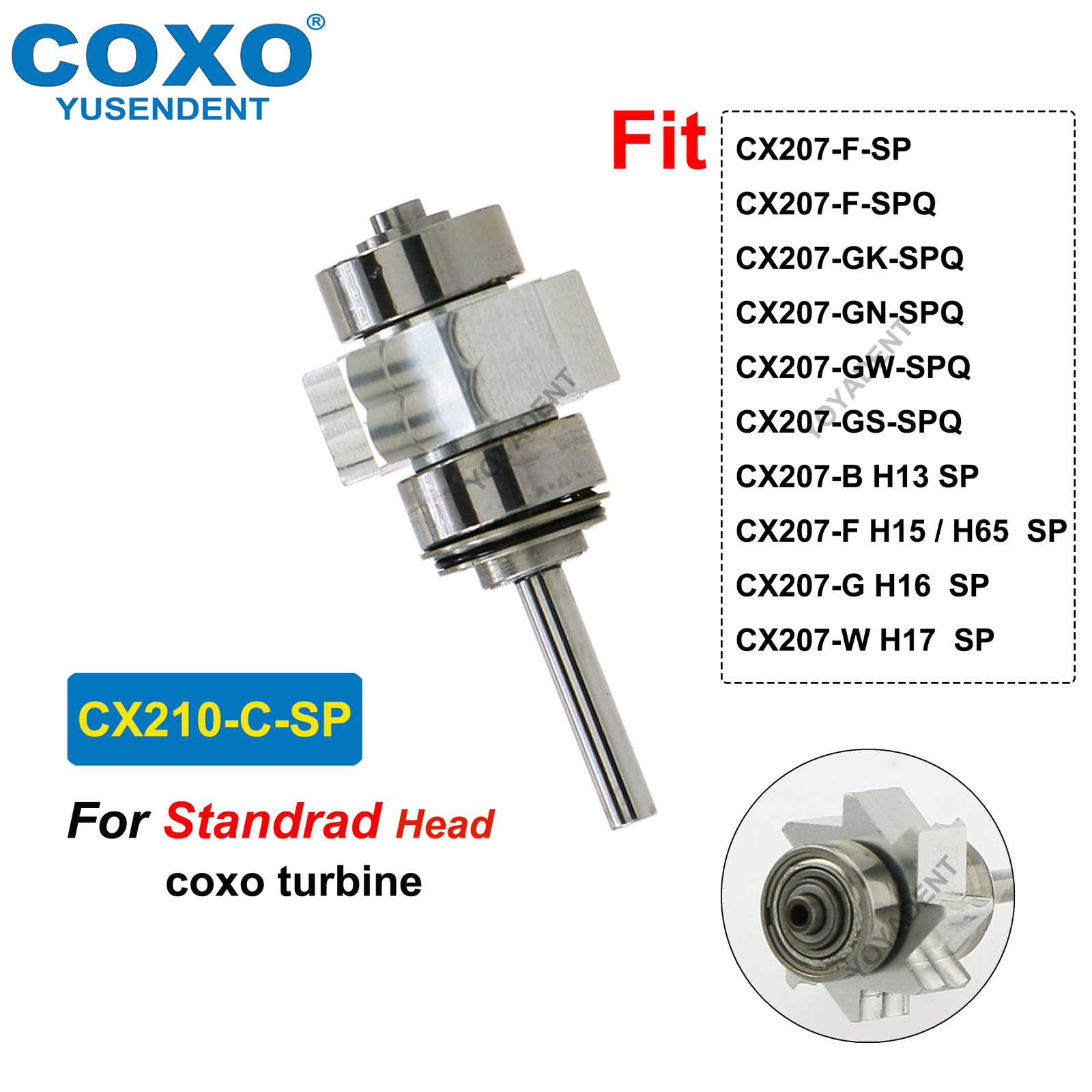 COXO Dental Handpiece LED High Speed Handpiece Air Turbine 2/4 Hole Fit NSK KAVO