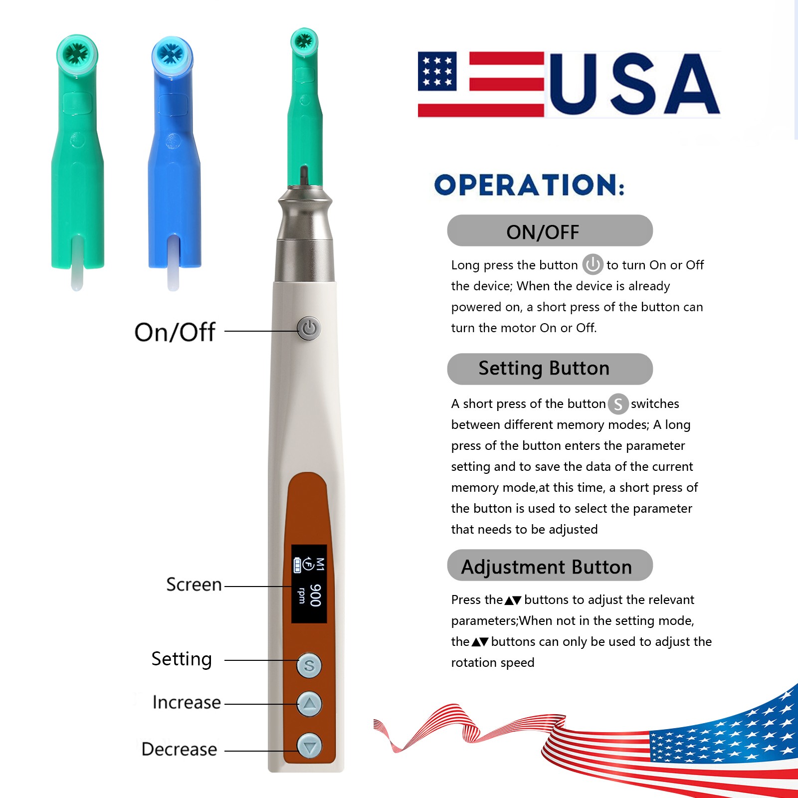 Woodpecker Style Dental Endo Apex Locator Endodontic Root Canal Finder LCD