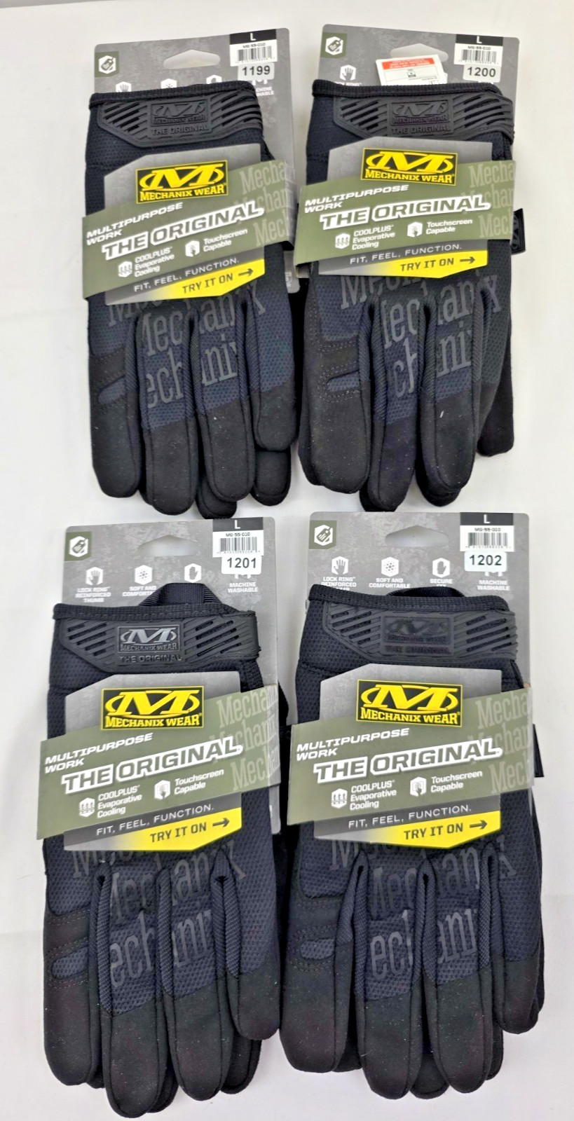 Mechanix Wear Large MG-55-010 Black Tactical Work Gloves Mechanic DIY Tactical