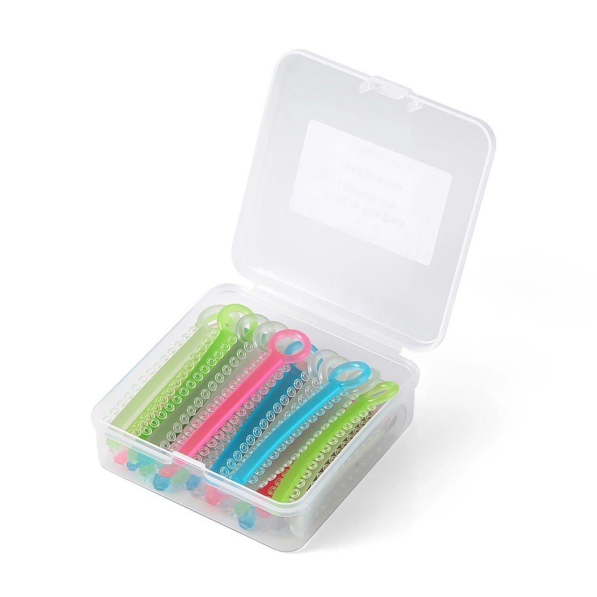 Dental Assorted 40 Stick Glow in Dark Orthodontic Ligature Ties Elastic Rubber