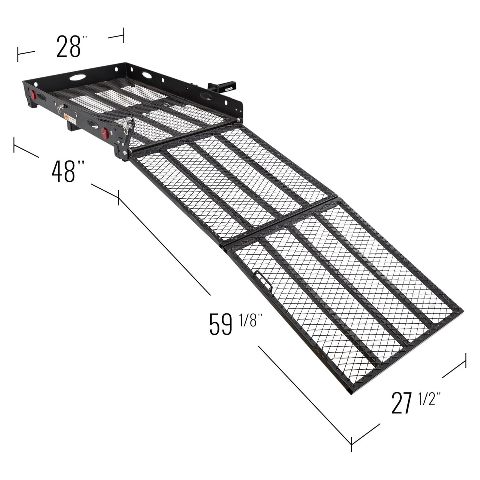 Silver Spring 48″x28″ Folding Wheelchair Carrier w/Ramp & Hitch Mount (Open Box)