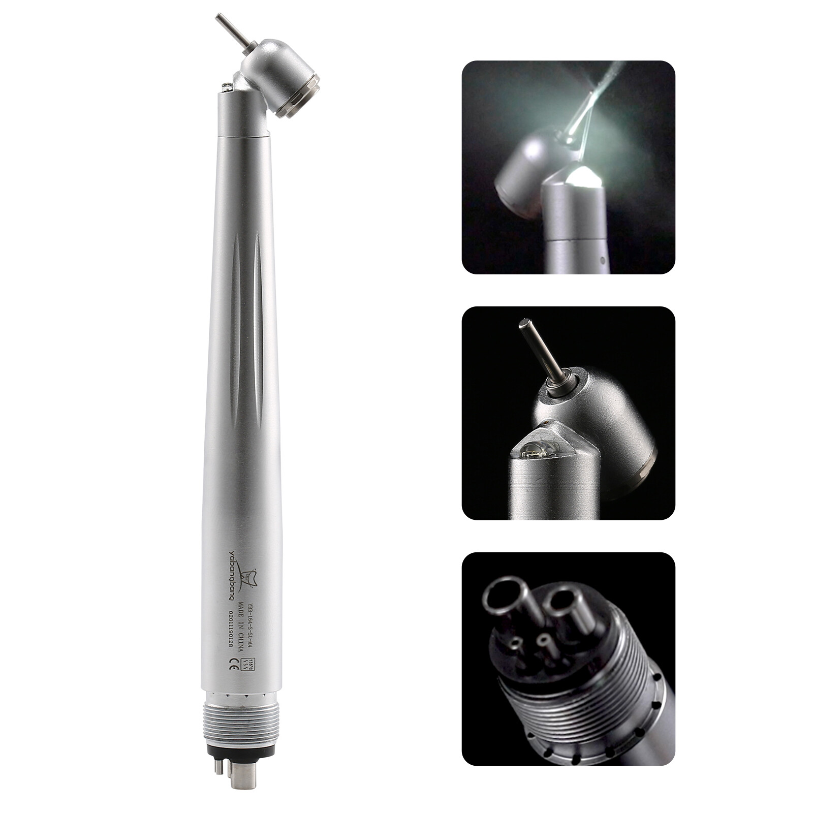 Dental 45 Degree Surgical High Speed Handpiece Push Button LED E-generator 4Hole