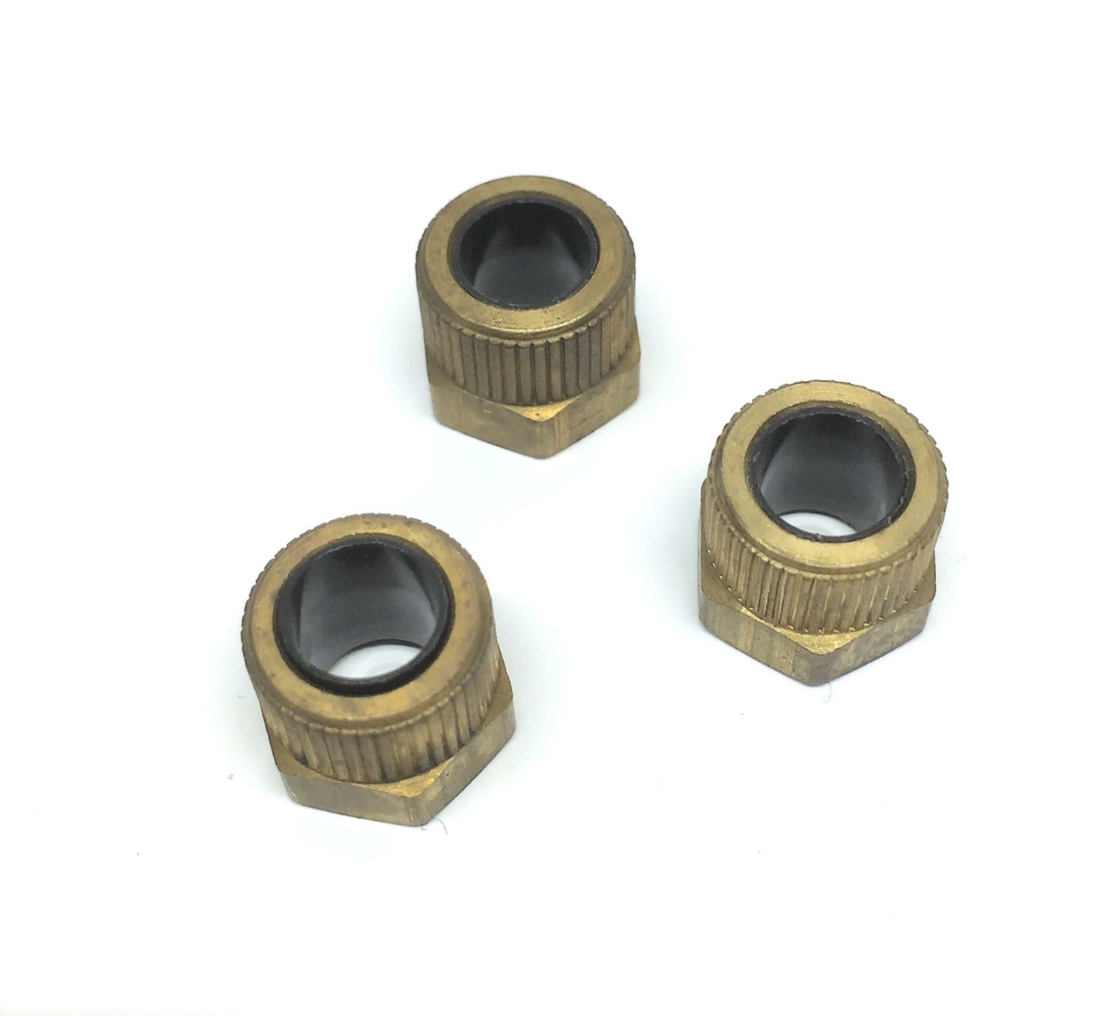 Unbranded/Generic 1/4″ Brass Nut & Sleeve [Lot of 3] NOS