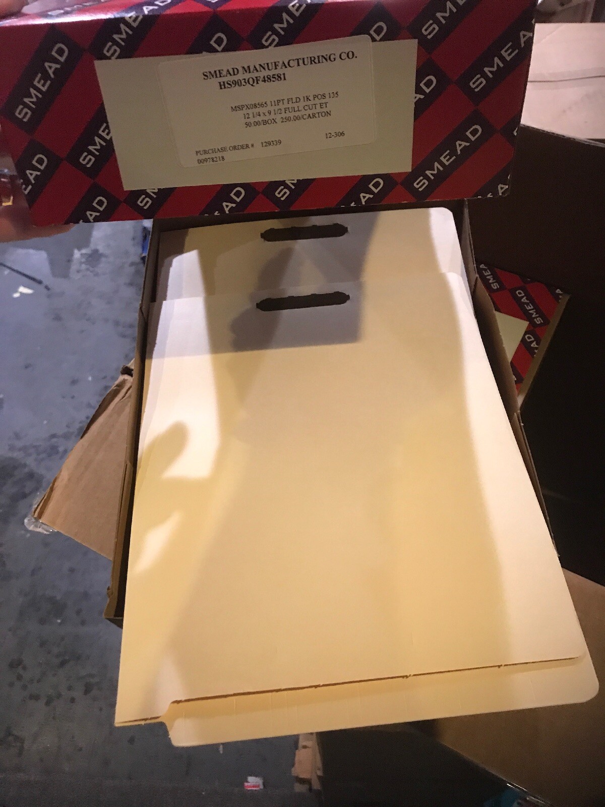 Lot Of 50 Smead Medical End Tab Folder Fastener 3 Locations 8.50″X11″ Manila