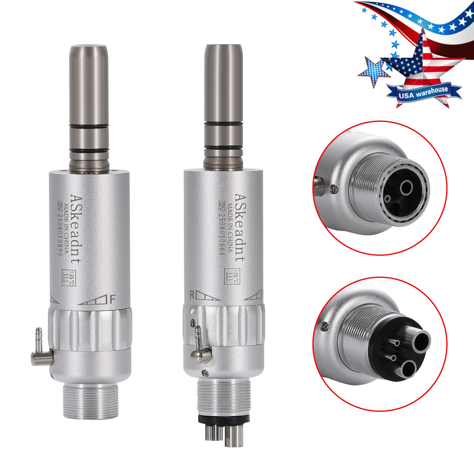 Pieza de Mano Dental Alta Velocidad NSK 2/4 Agujeros 45 Grados/LED Fibra Óptica