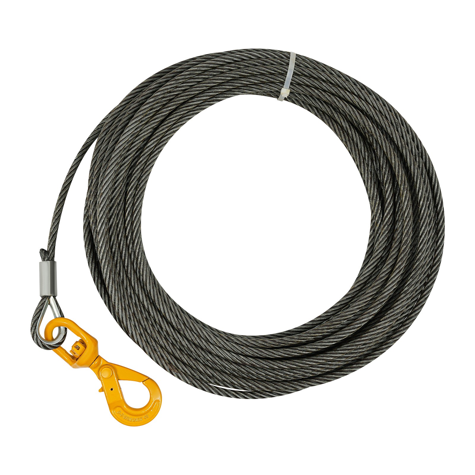 7/16in*100FT Steel Winch Cable Wire Rope Swivel Self-locking Hook 2469.18 lbs