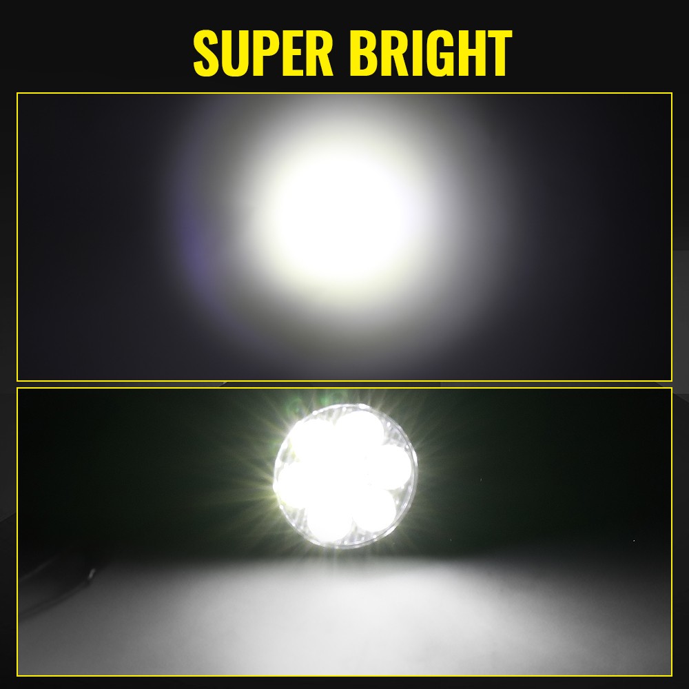 Pair 2.5″ inch Round LED Work Lights Bar Spot Flood Fog Driving Lamp Offroad SUV