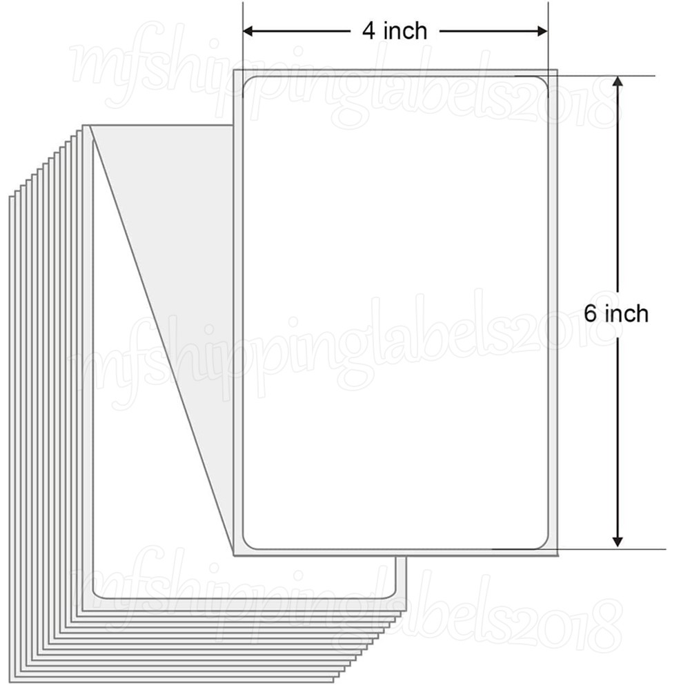 100-10000 4×6 Fanfold Direct Thermal Shipping Labels for Zebra & Rollo Printers