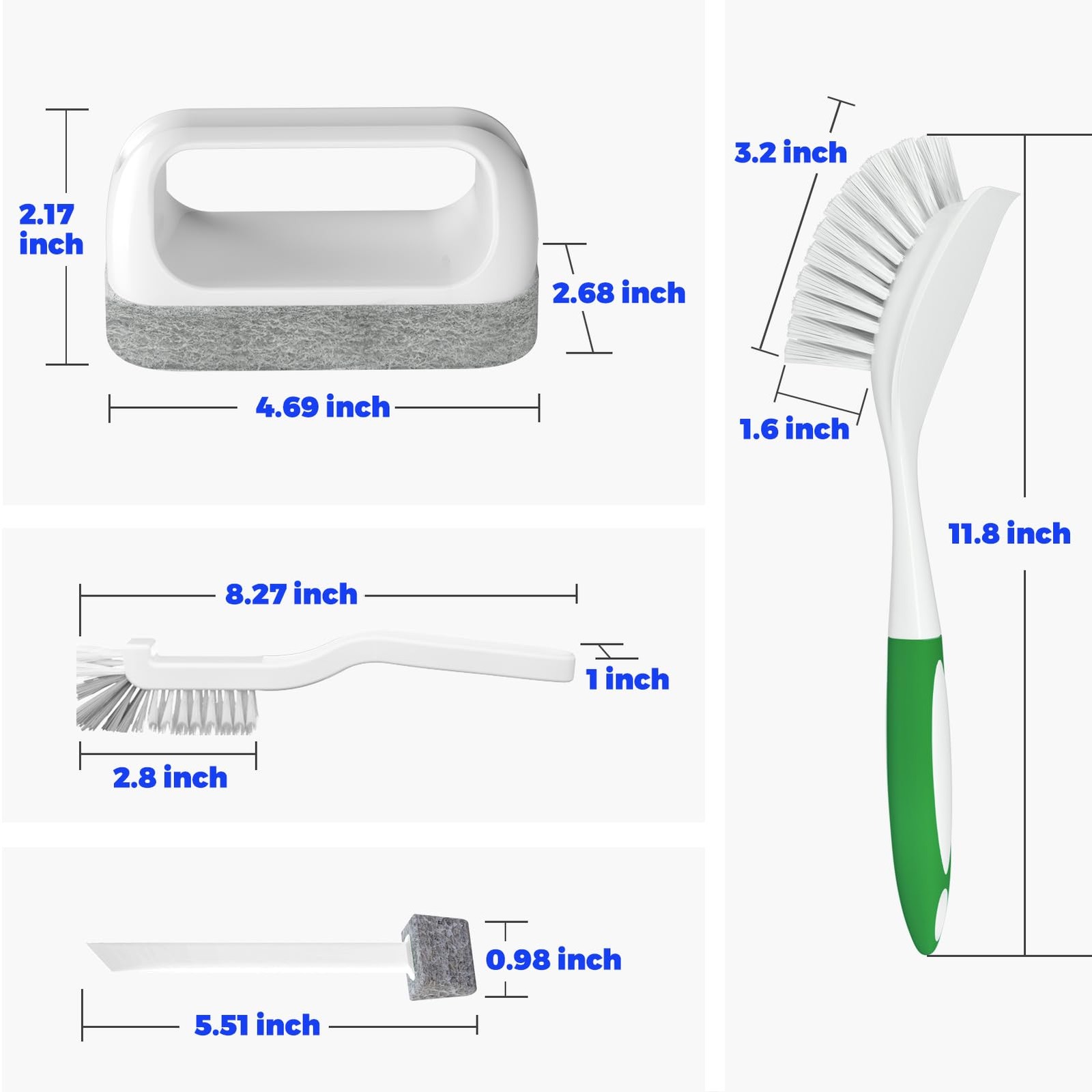 6 Pack Dish Brush with Handle Kitchen Cleaning Brush Set for Pot, Pan, Kitche…